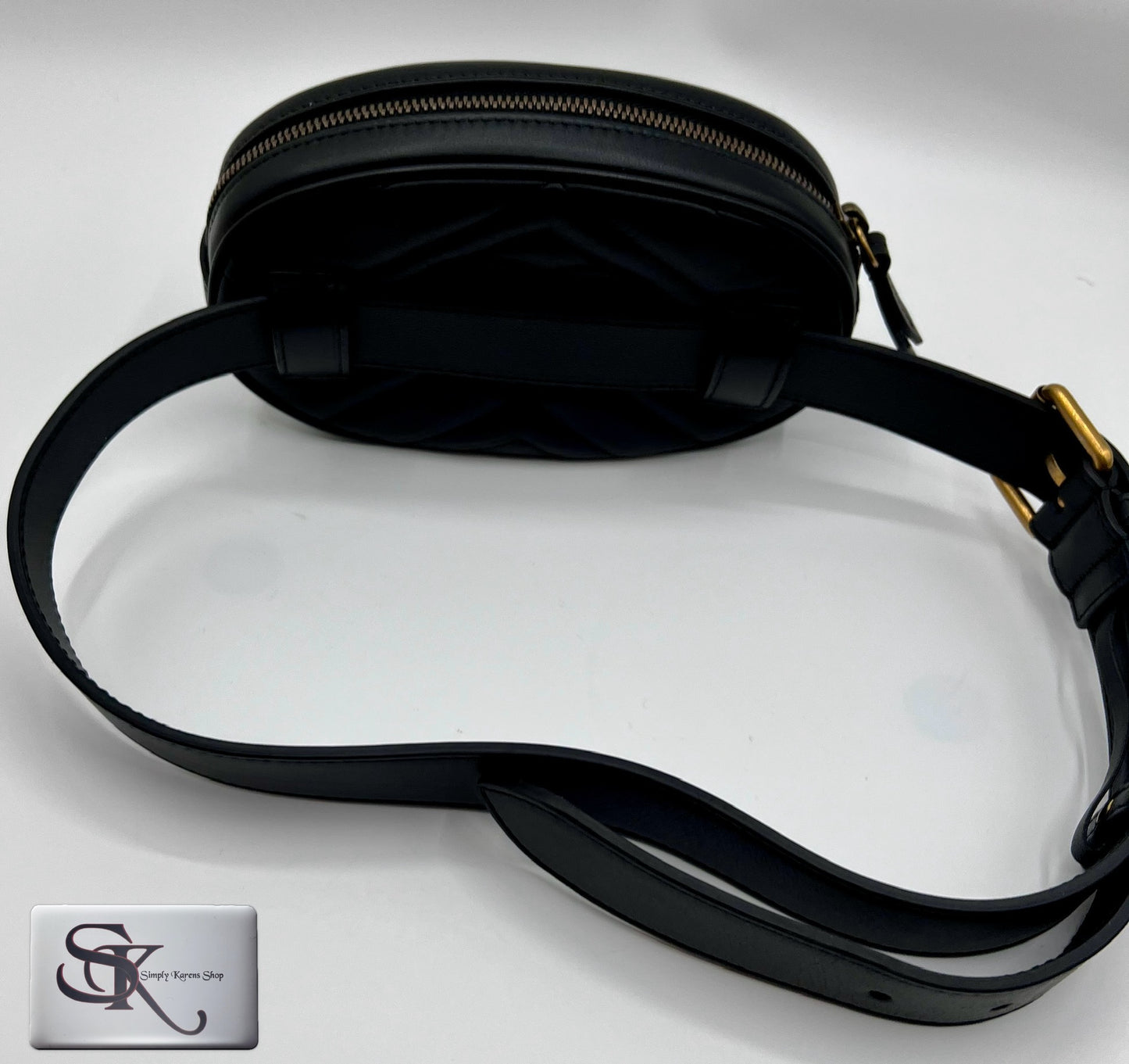 GUCCI MARMONT BLACK LEATHER BELT BAG SIZE 72 ~ 92 CM π΅πP32,200π΅π