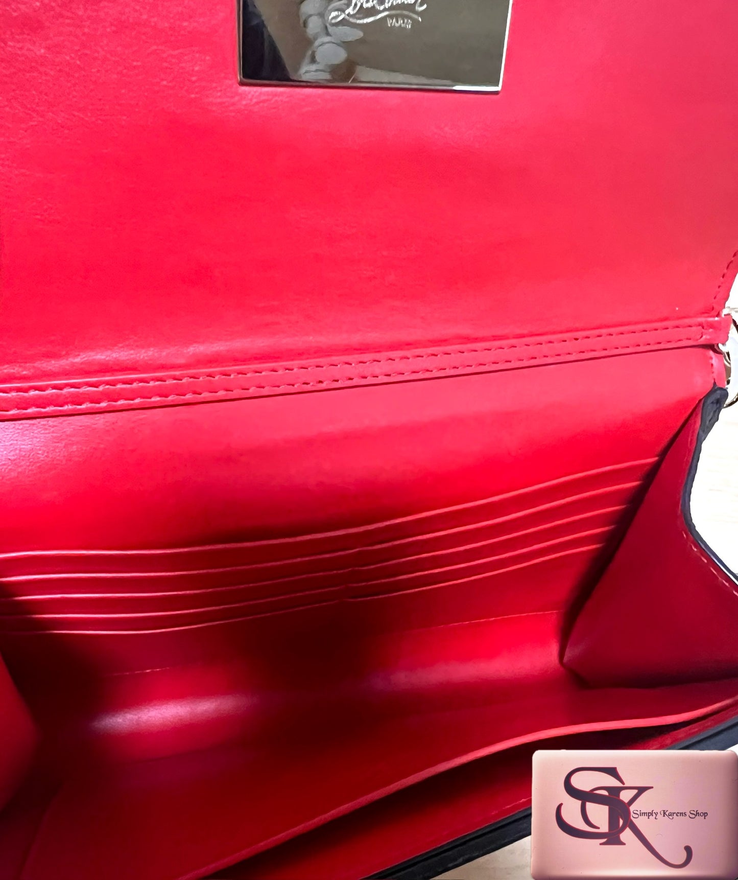 Christian Louboutin Carasky Empire Calfskin Leather clutch shoulder Crossbody Bag π΅πP37,600π΅π