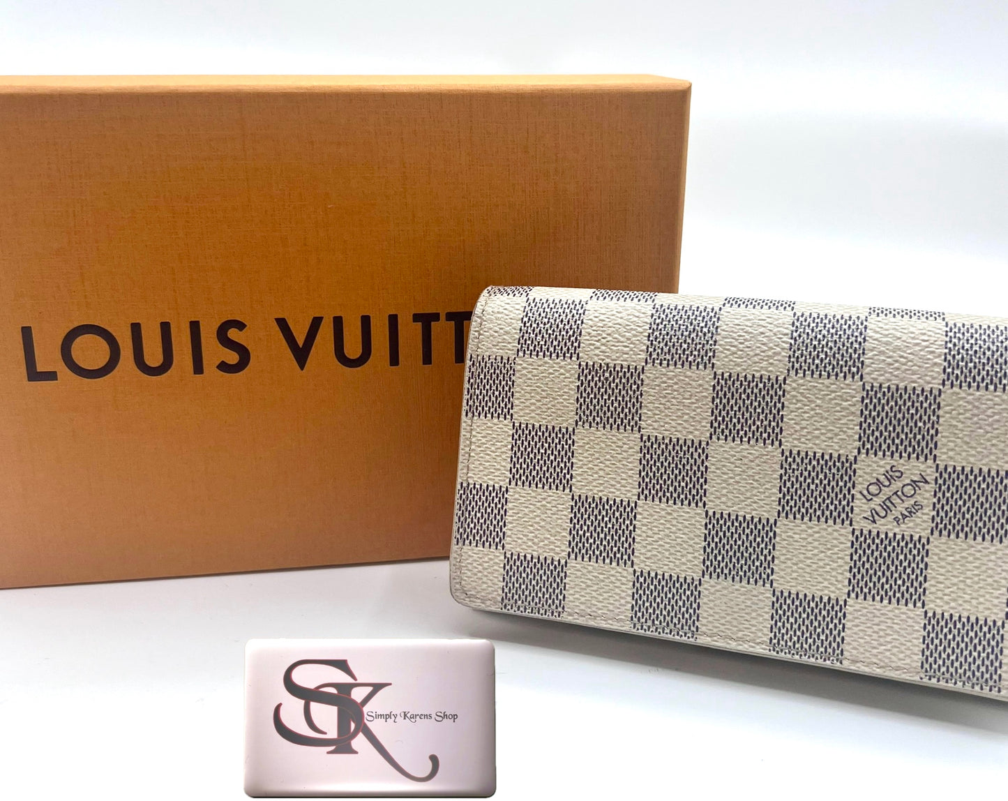 Lv Azur Trifold Semi Long wallet