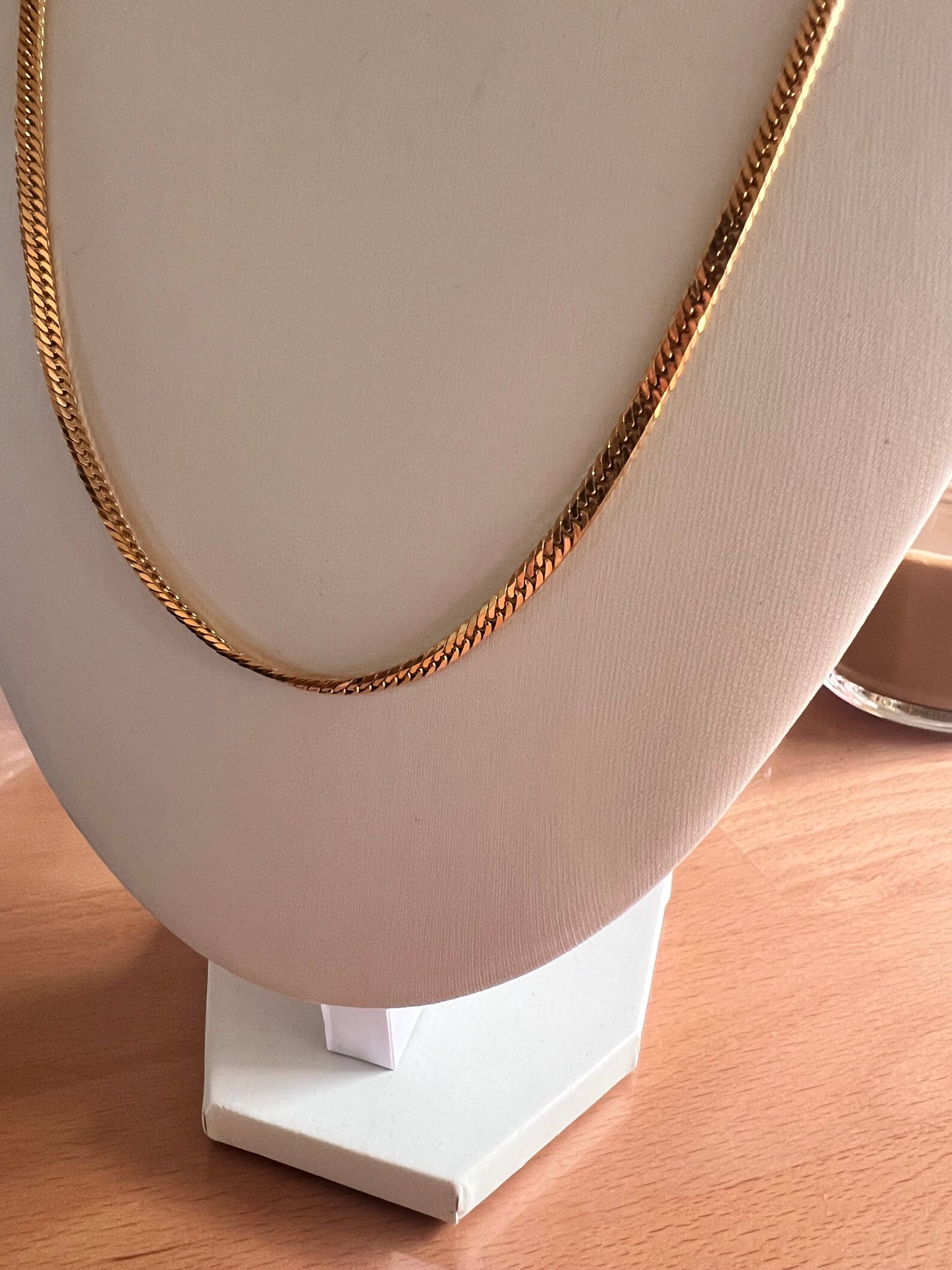 K18 JP YG 6 Cut Double Lock Kihei Necklace 20.2g 60cm