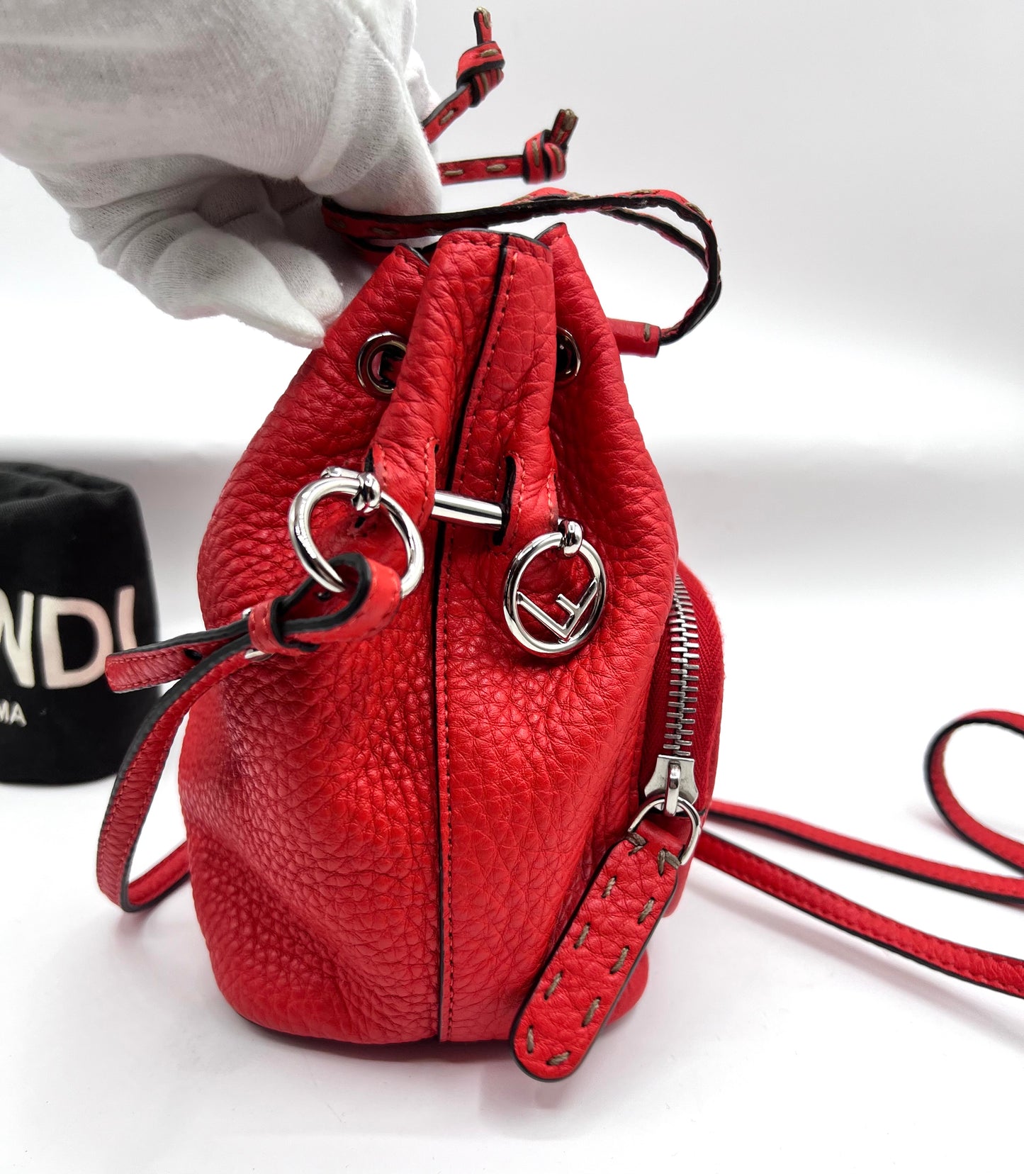 Fendi Mini Mon Tresor Bucket leather 2 way Bag