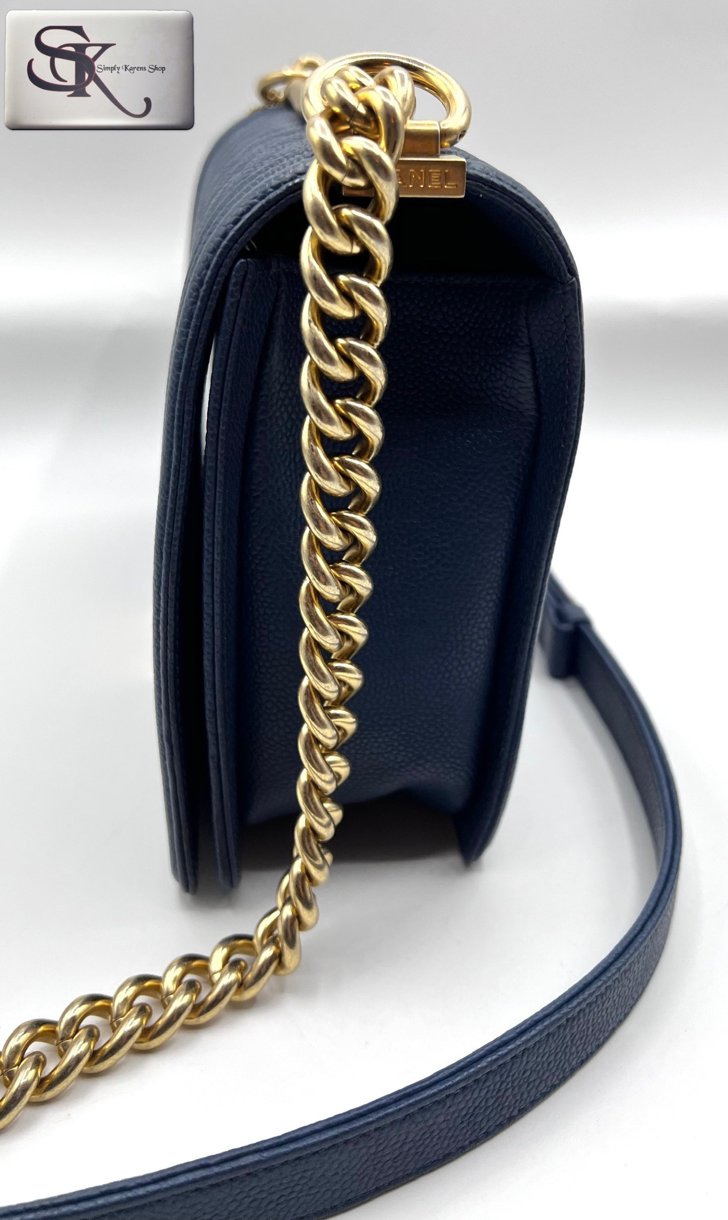 Chanel Caviar Leboy Navy Blue New Medium G.H. (🇵🇭P344,000)