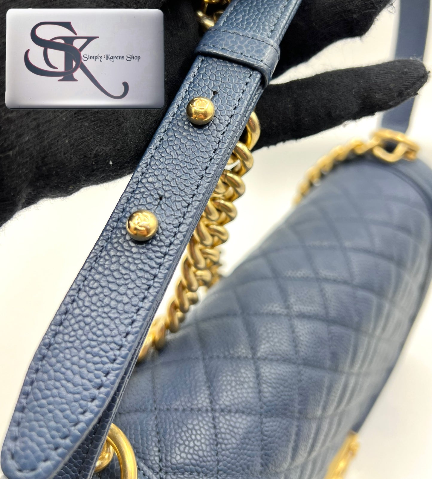 Chanel Caviar Leboy Navy Blue New Medium G.H. (🇵🇭P344,000)