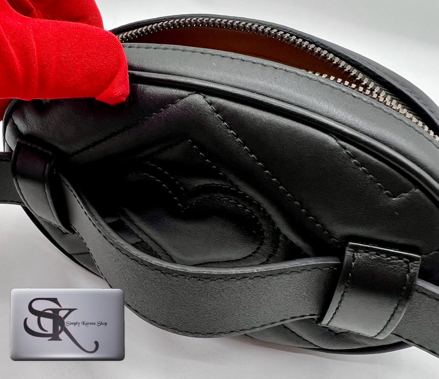GUCCI MARMONT BLACK LEATHER BELT BAG SIZE 72 ~ 92 CM π΅πP32,200π΅π