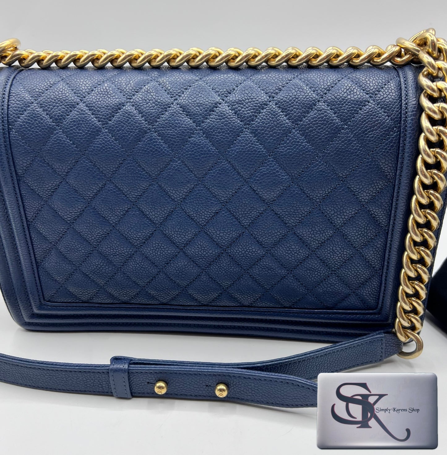 Chanel Caviar Leboy Navy Blue New Medium G.H. (🇵🇭P344,000)
