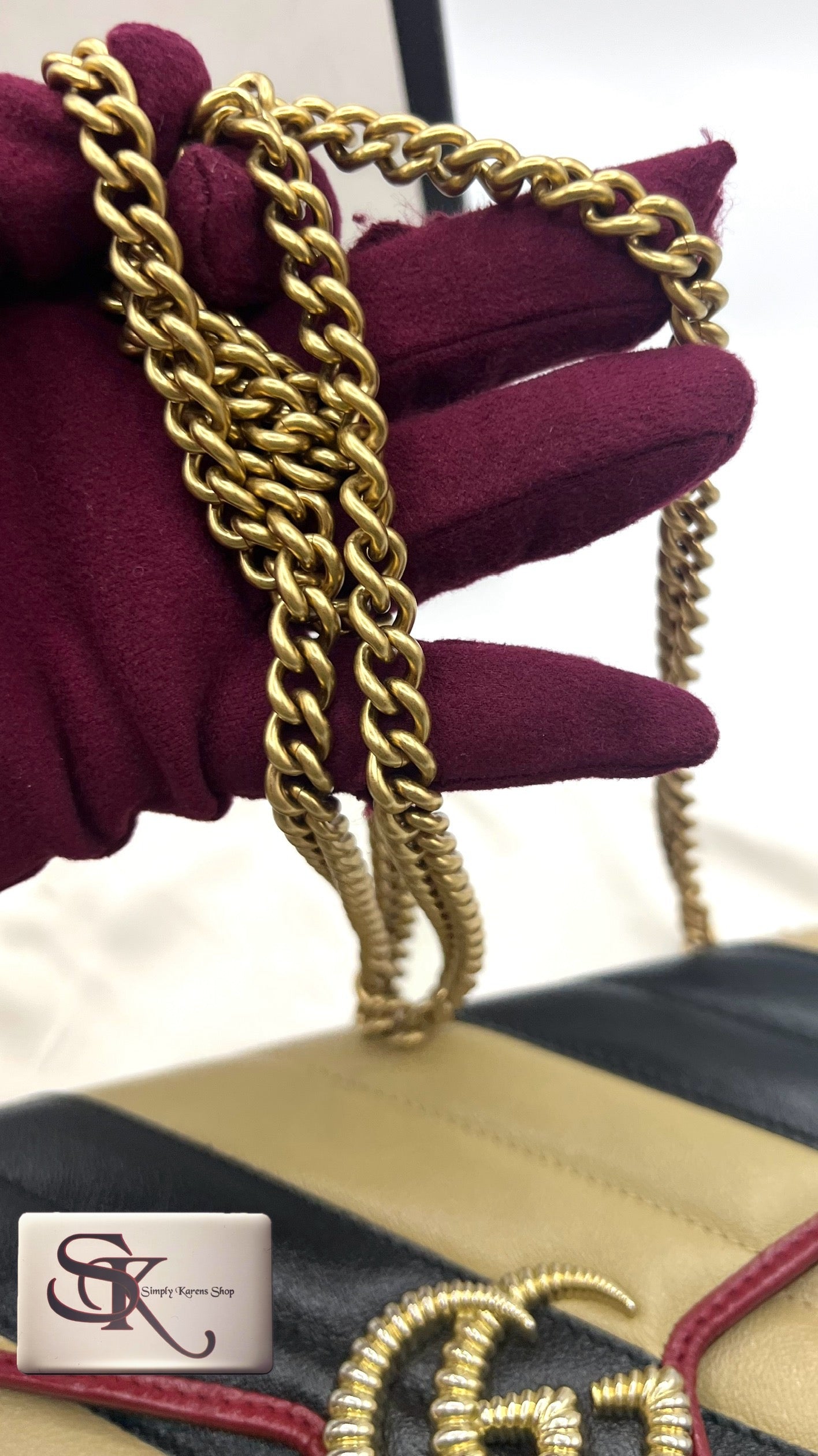 Gucci Two tone GG Marmont Wallet On Chain π΅πP44,000π΅π