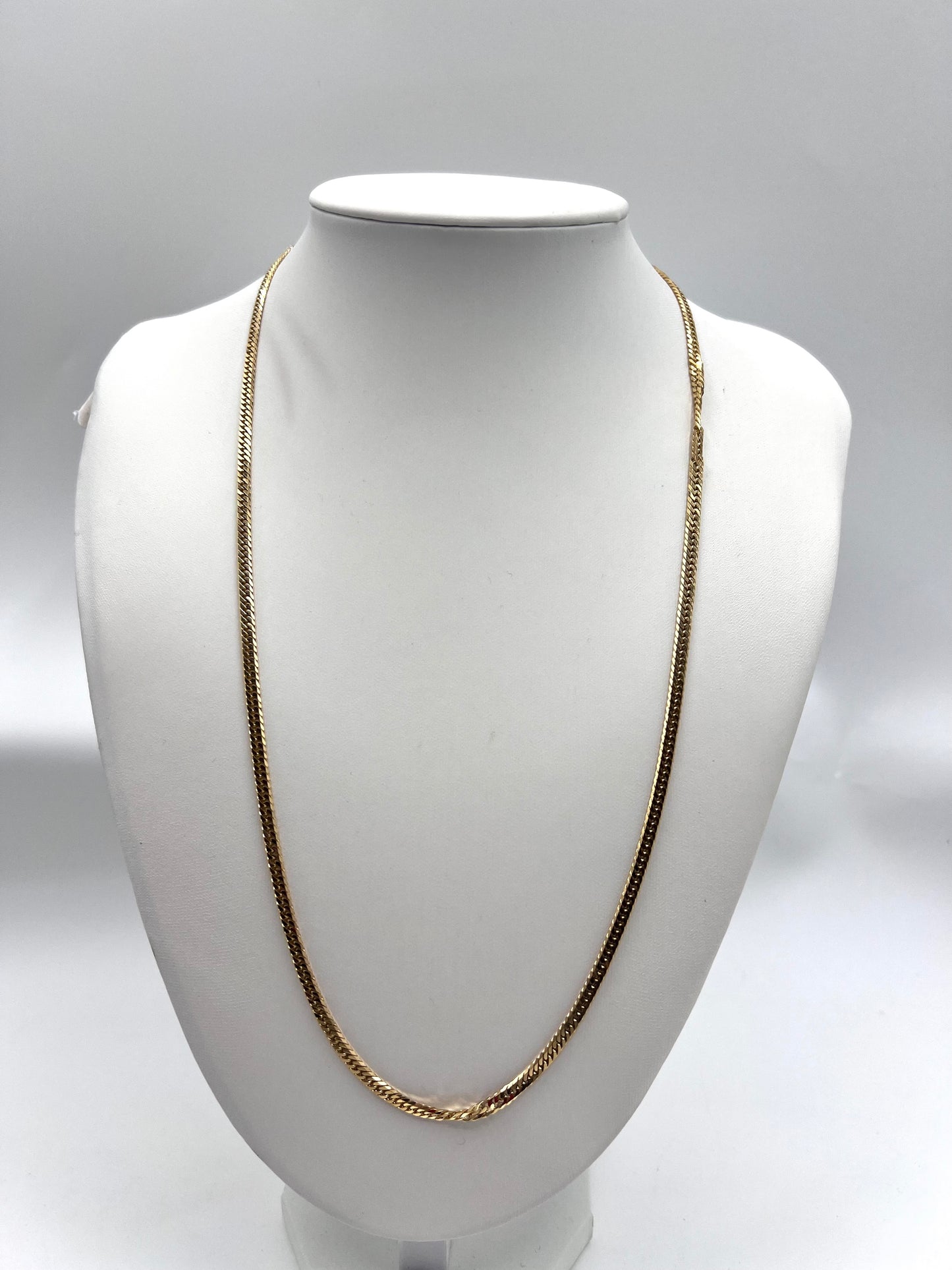 K18 JP YG 6 Cut Double Lock Kihei Necklace 20.2g 60cm