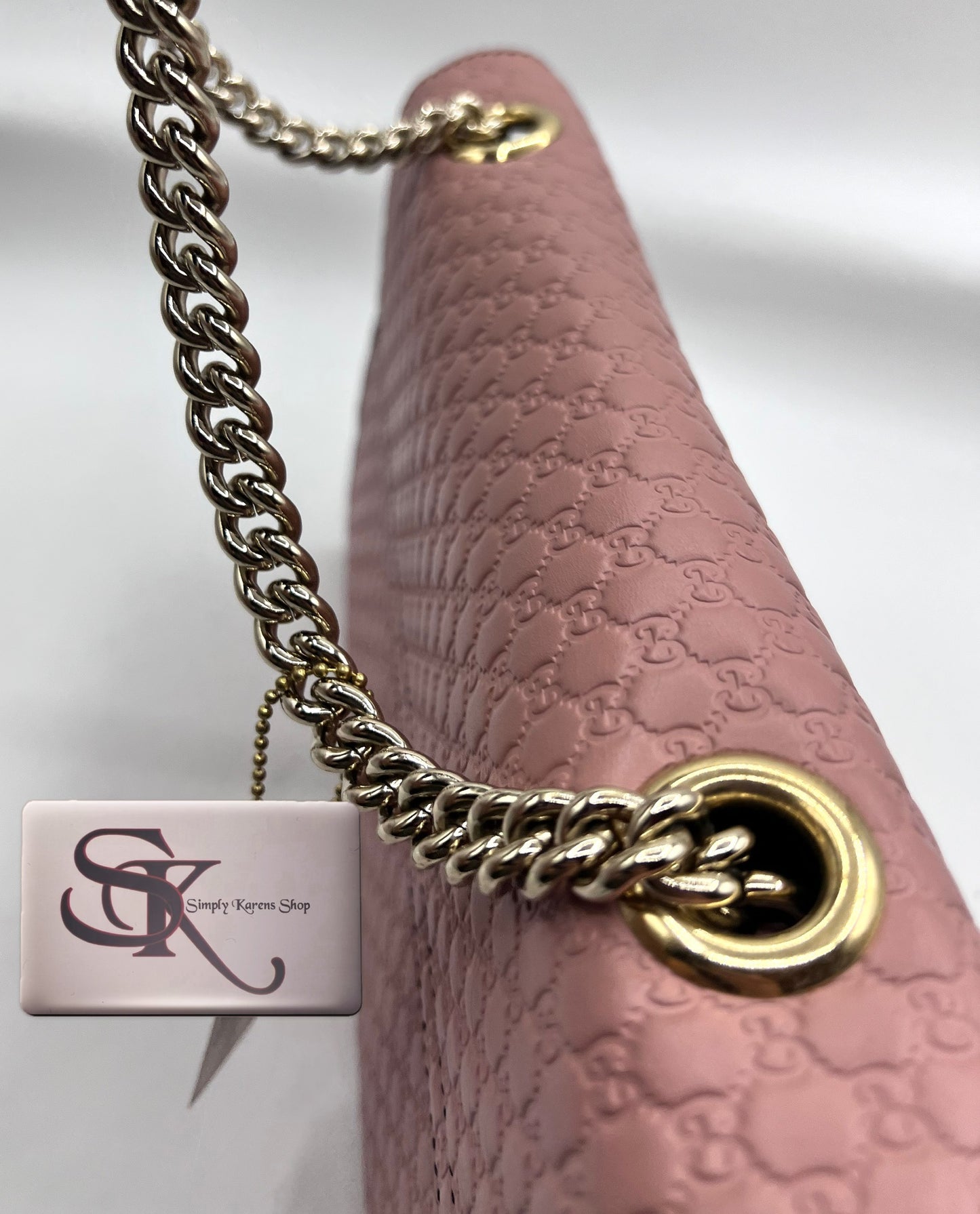 Gucci Guccissima Horsebit Emily Shoulder Bag MM Blush Pink (🇵🇭P42,140)