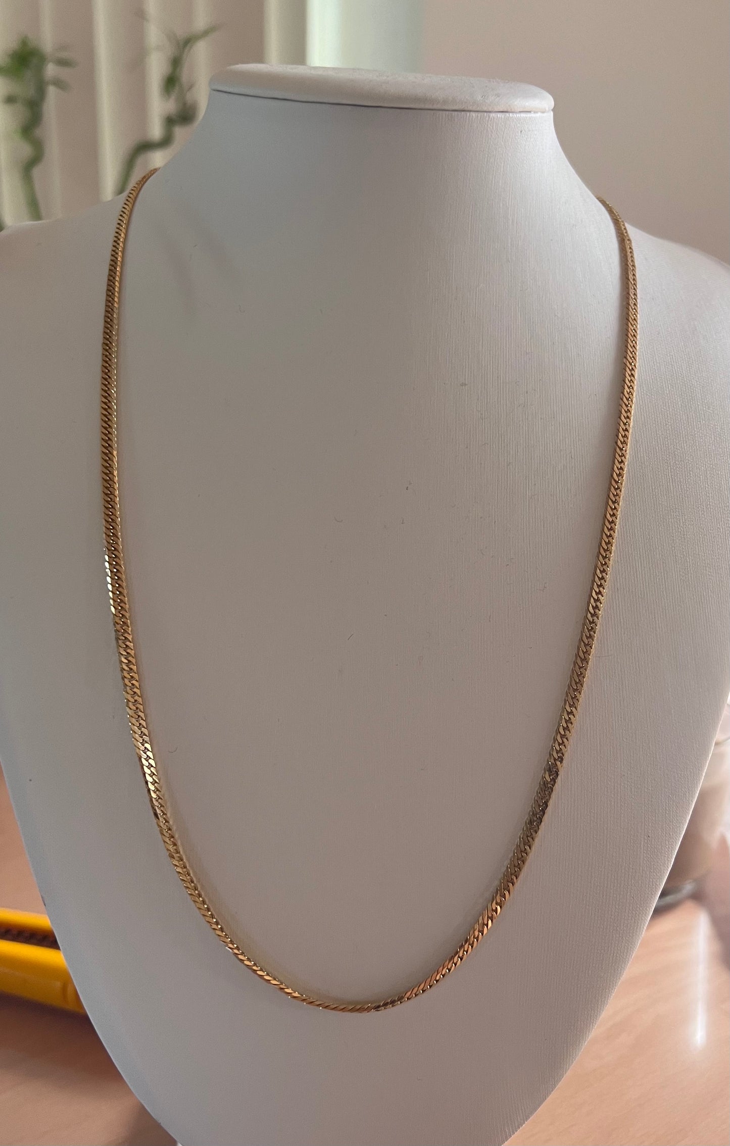 K18 JP YG 6 Cut Double Lock Kihei Necklace 20.2g 60cm