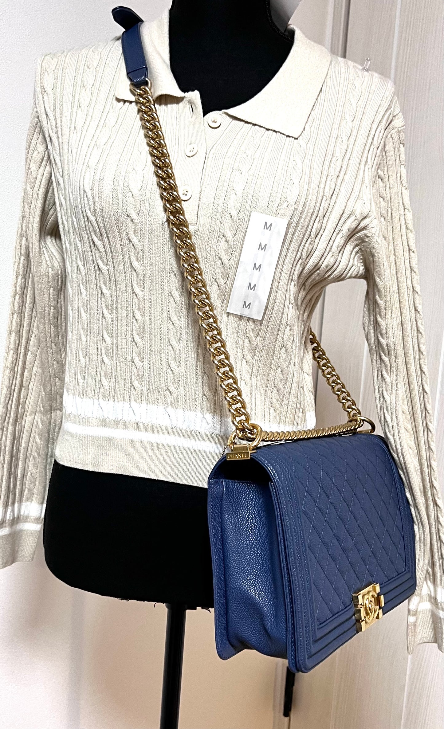 Chanel Caviar Leboy Navy Blue New Medium G.H. (🇵🇭P344,000)