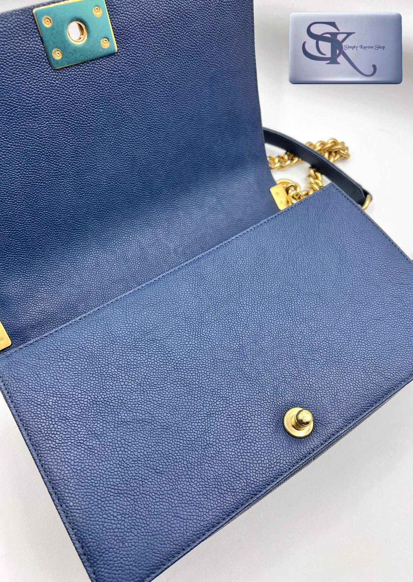 Chanel Caviar Leboy Navy Blue New Medium G.H. (🇵🇭P344,000)