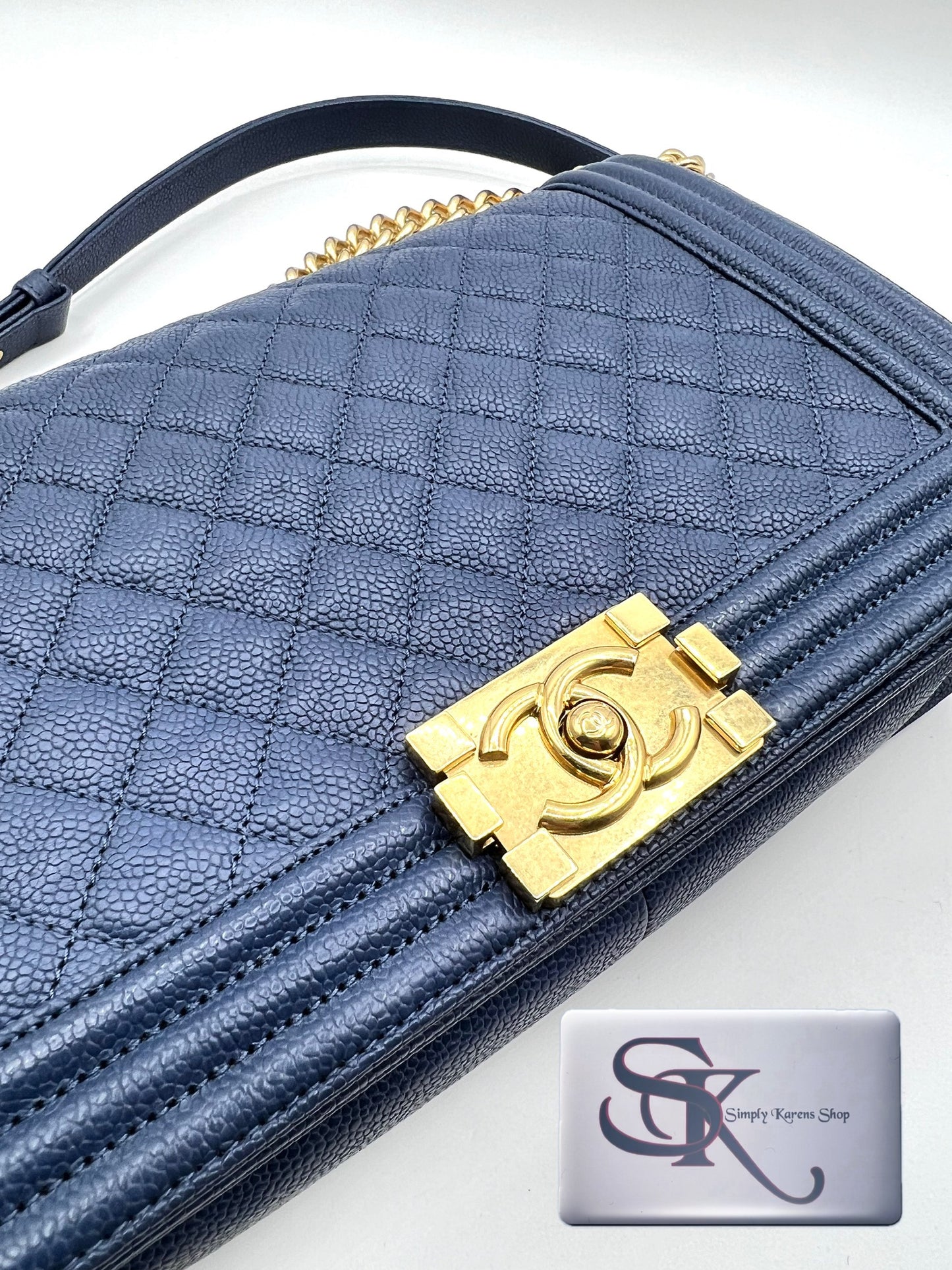 Chanel Caviar Leboy Navy Blue New Medium G.H. (🇵🇭P344,000)