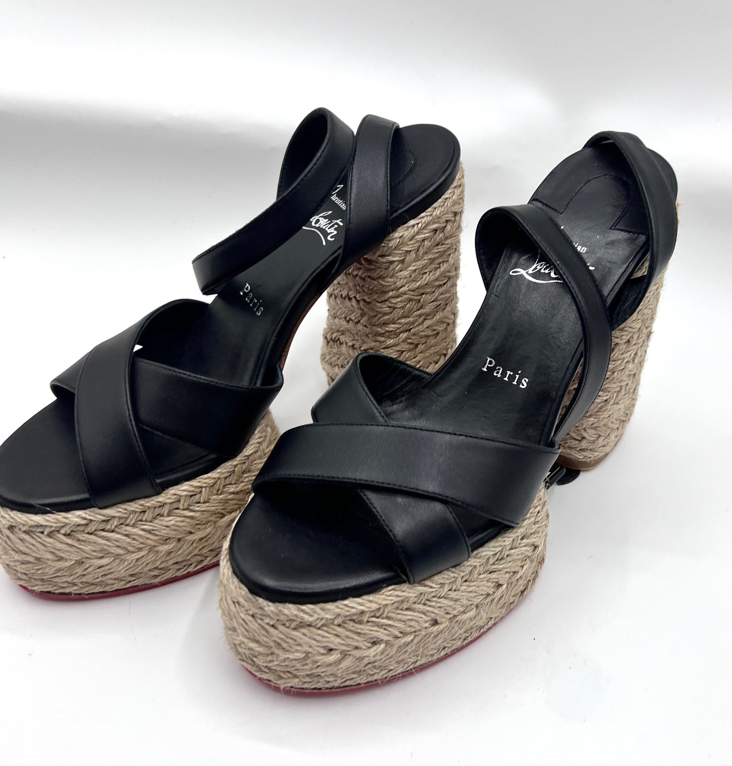 Christian Louboutin Open Toe Ankle Strap Espadril Wedge Sandals S24cm (🇵🇭P18,060)