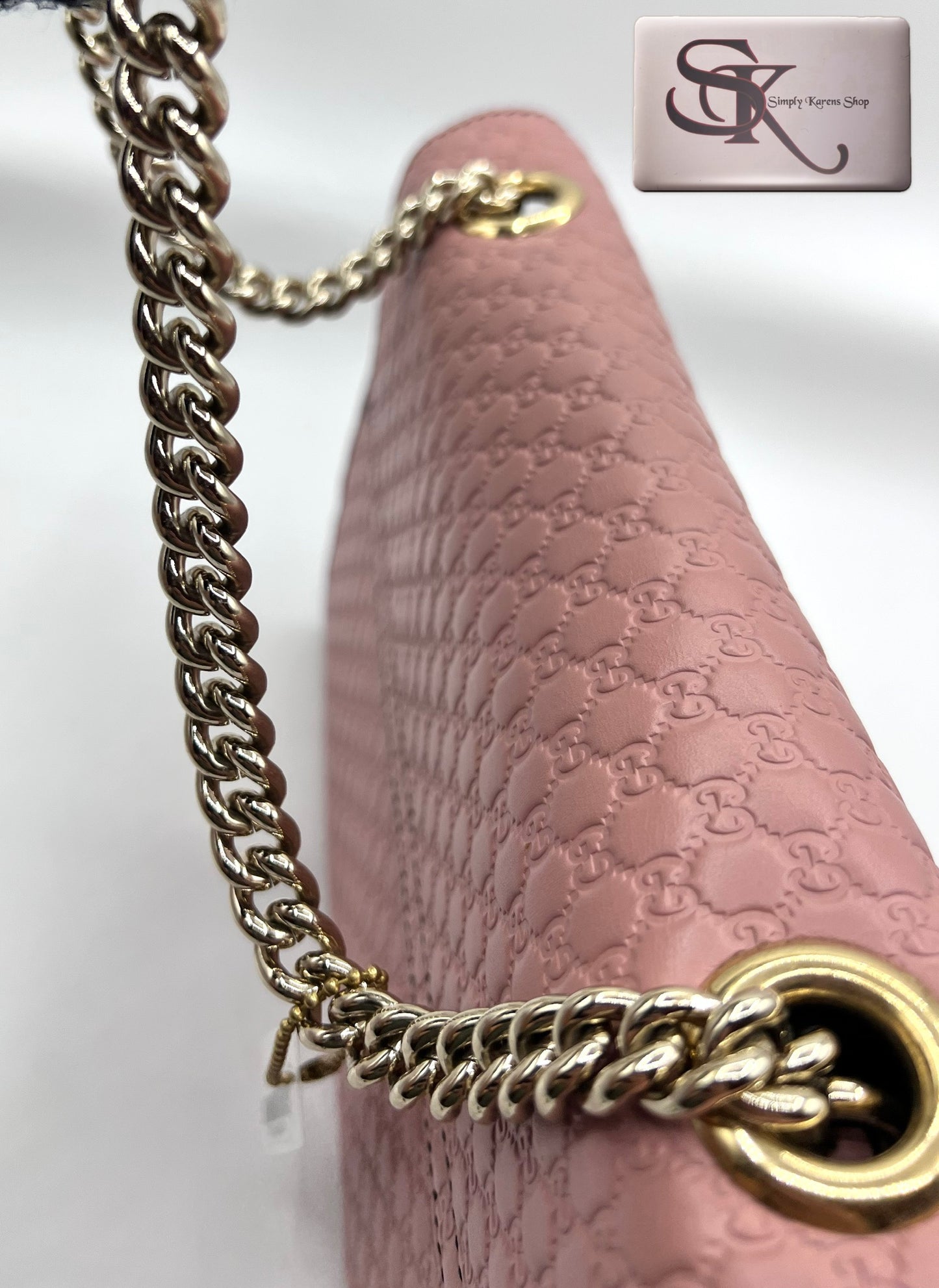 Gucci Guccissima Horsebit Emily Shoulder Bag MM Blush Pink (🇵🇭P42,140)