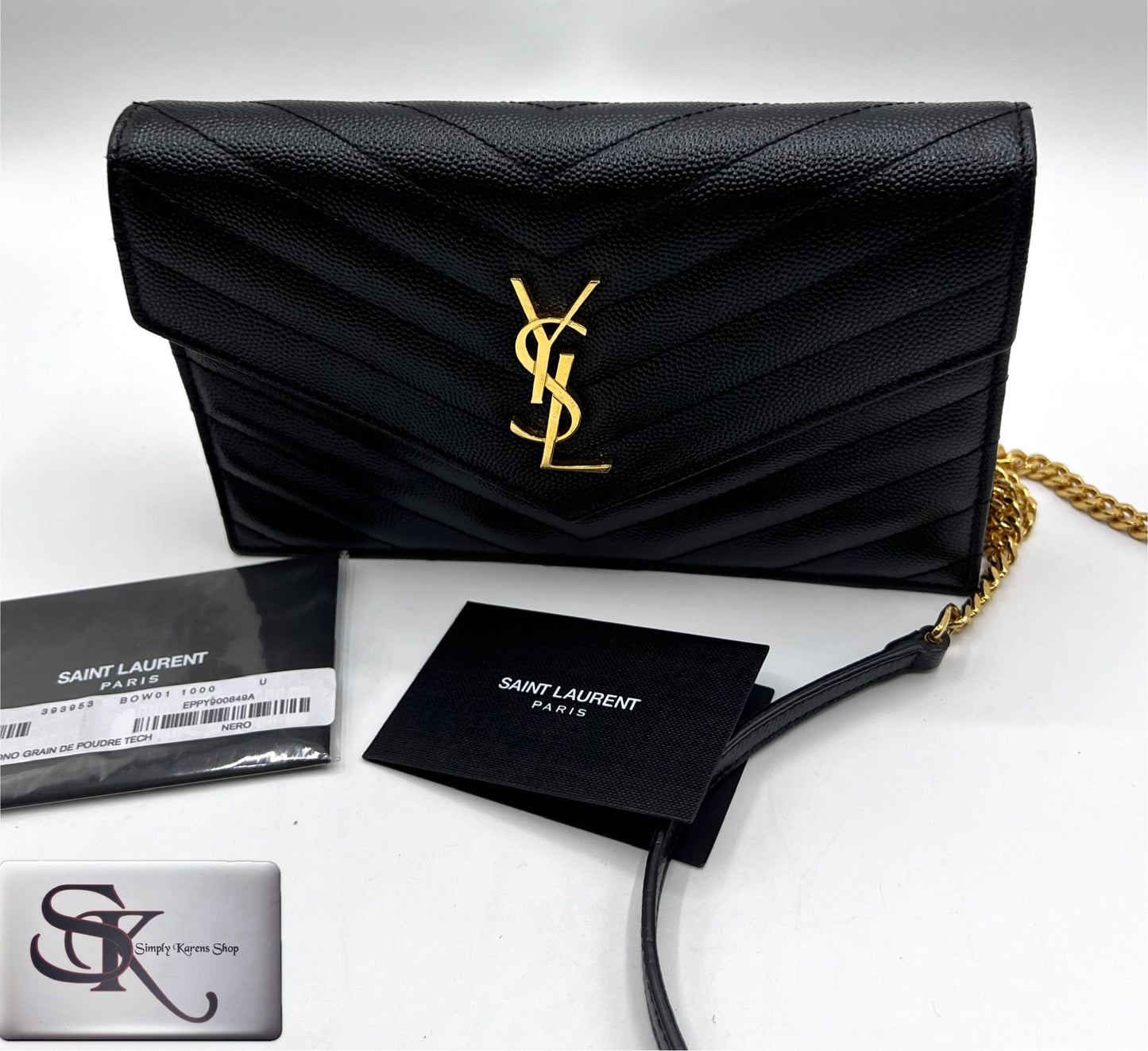 Yves Saint Laurent Cassandre Envelope wallet on chain S19 X13 Cm (🇵🇭P72,240)