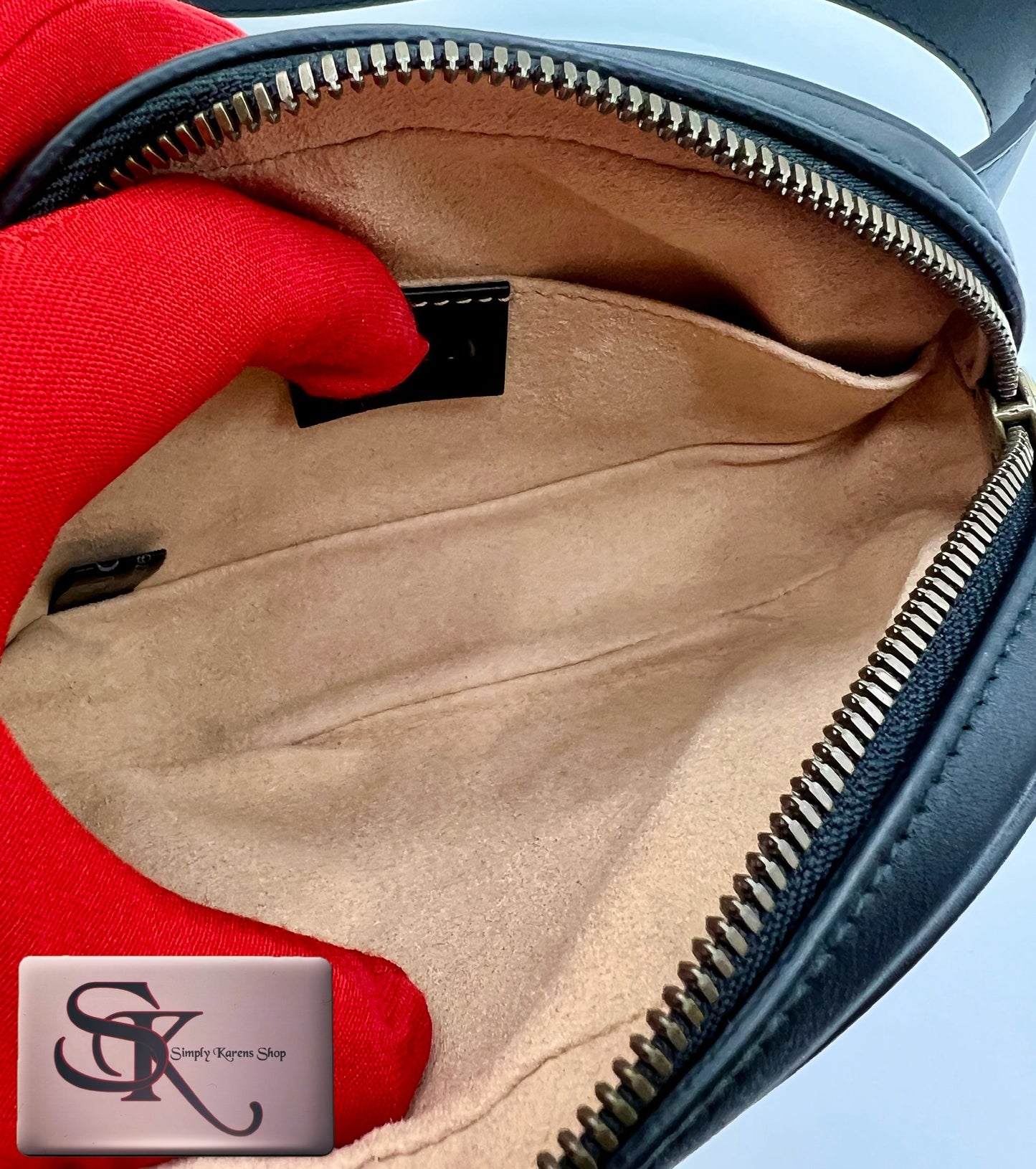 GUCCI MARMONT BLACK LEATHER BELT BAG SIZE 72 ~ 92 CM π΅πP32,200π΅π