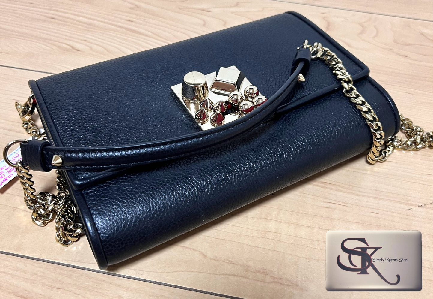 Christian Louboutin Carasky Empire Calfskin Leather clutch shoulder Crossbody Bag π΅πP37,600π΅π