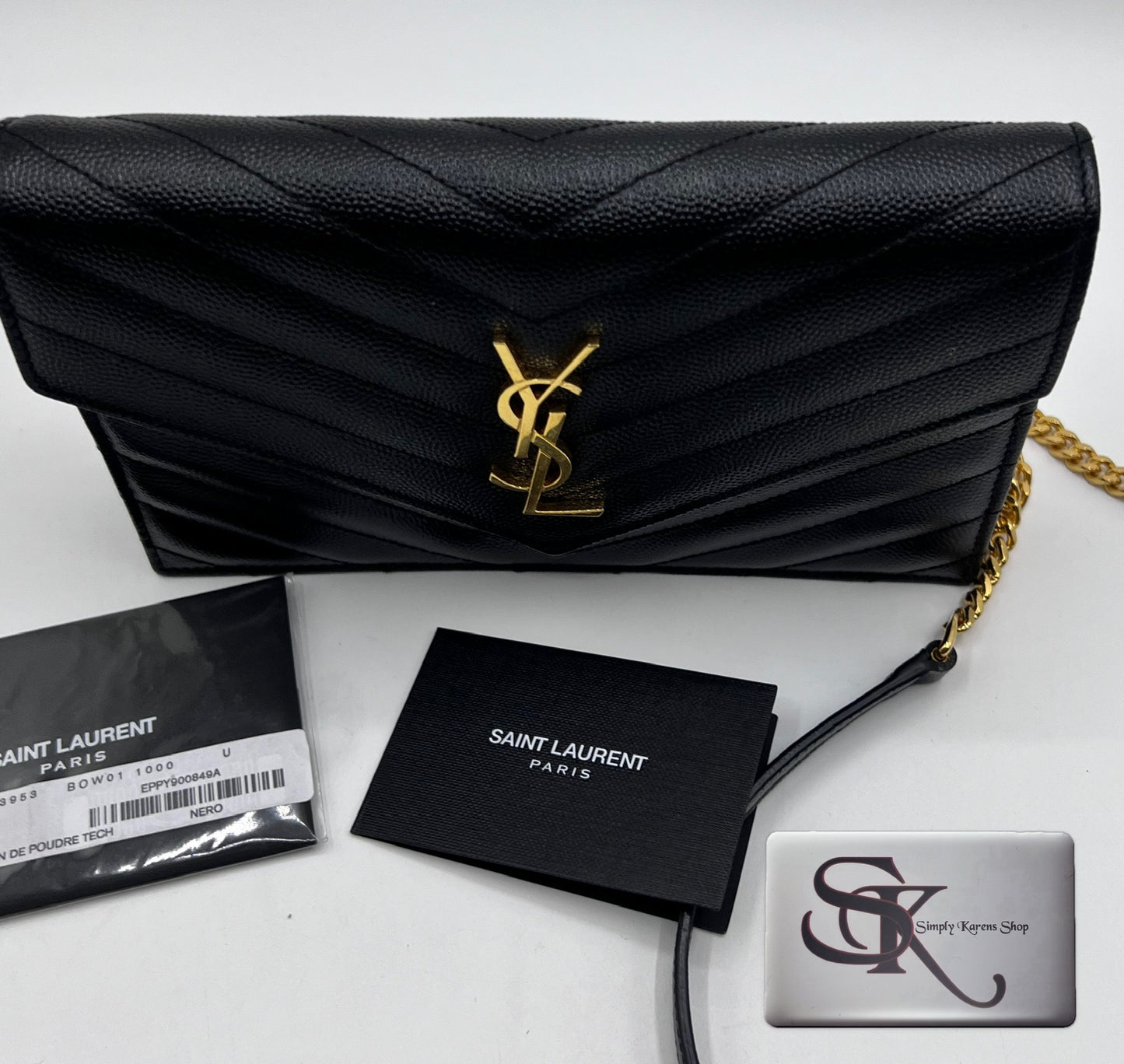 Yves Saint Laurent Cassandre Envelope wallet on chain S19 X13 Cm (🇵🇭P72,240)