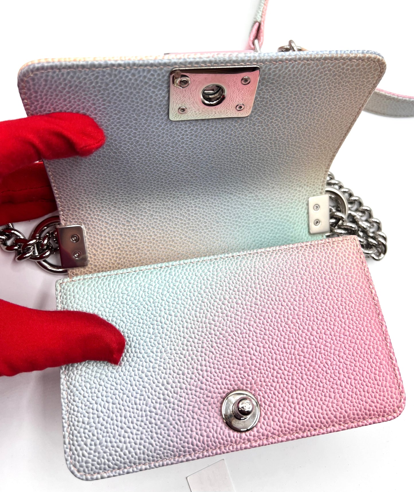Chanel Leboy mini Rainbow Caviar Skin Flap chain Bag