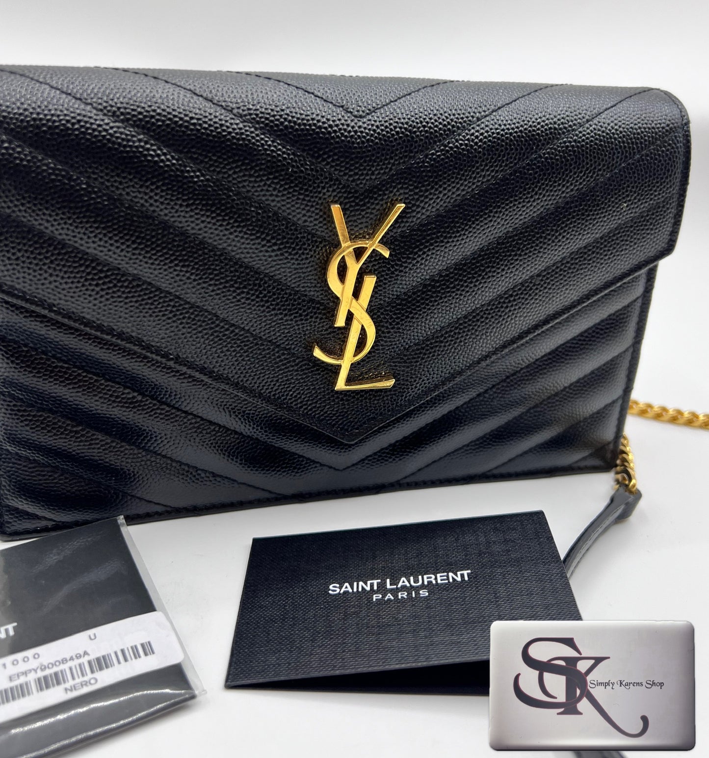 Yves Saint Laurent Cassandre Envelope wallet on chain S19 X13 Cm (🇵🇭P72,240)