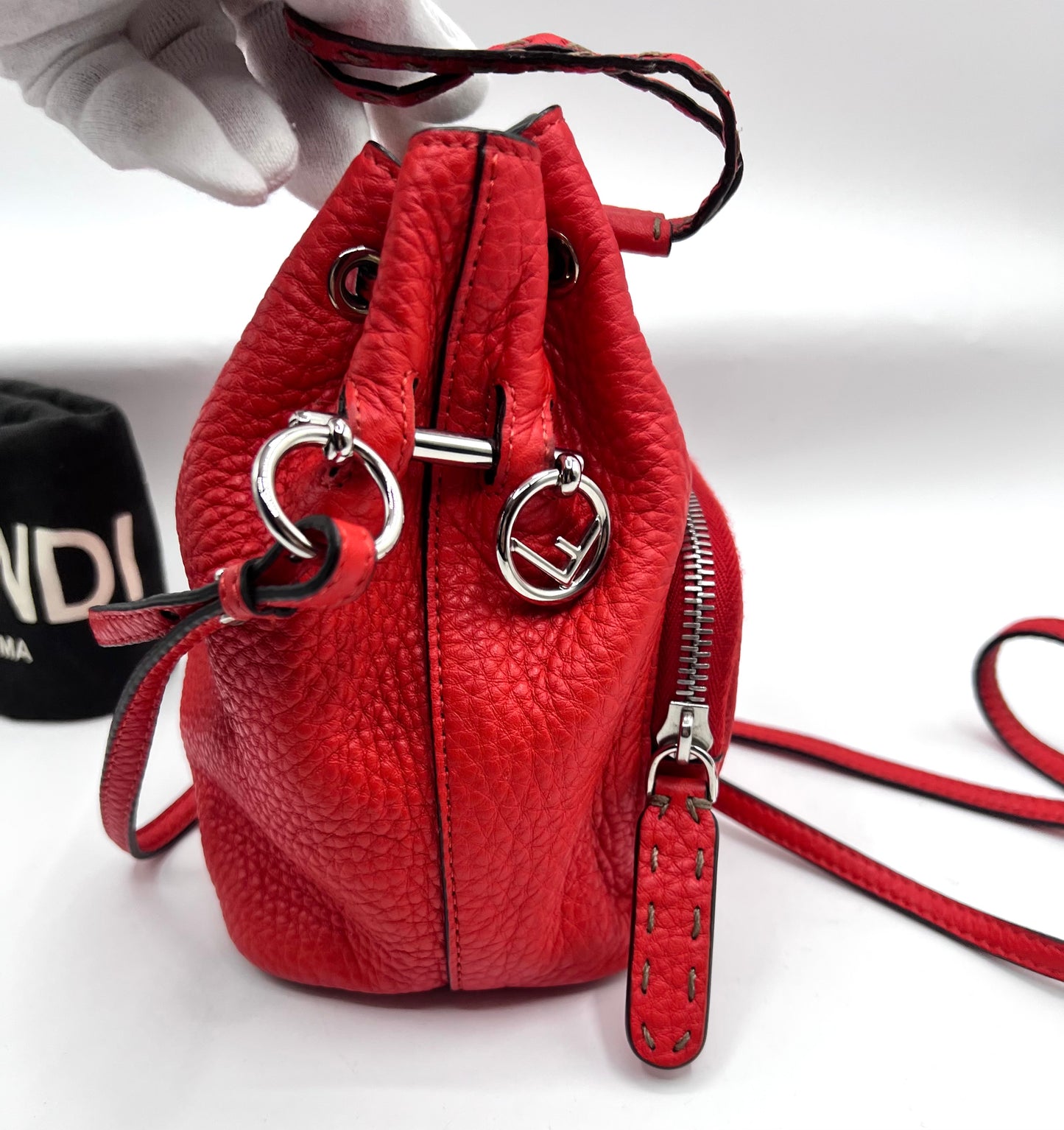 Fendi Mini Mon Tresor Bucket leather 2 way Bag