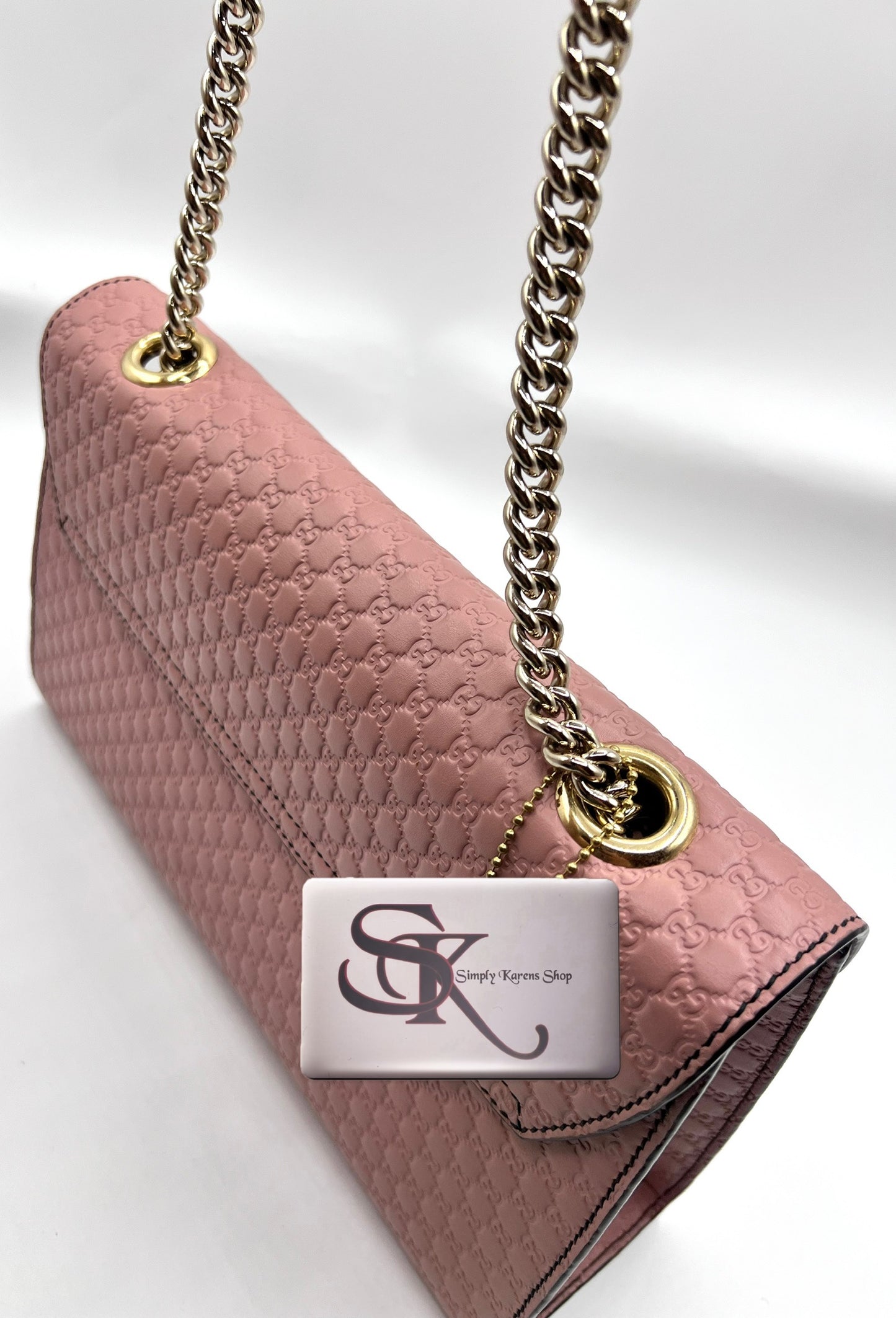 Gucci Guccissima Horsebit Emily Shoulder Bag MM Blush Pink (🇵🇭P42,140)
