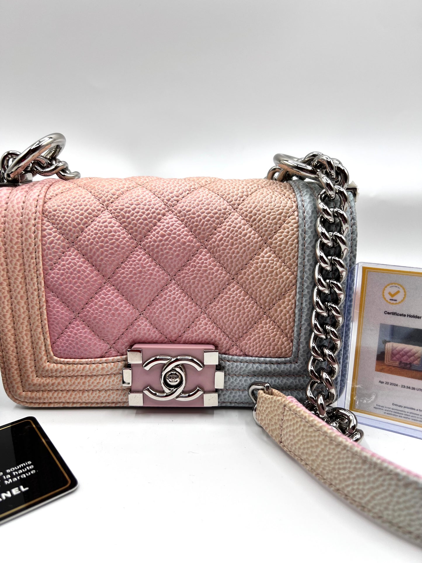 Chanel Leboy mini Rainbow Caviar Skin Flap chain Bag