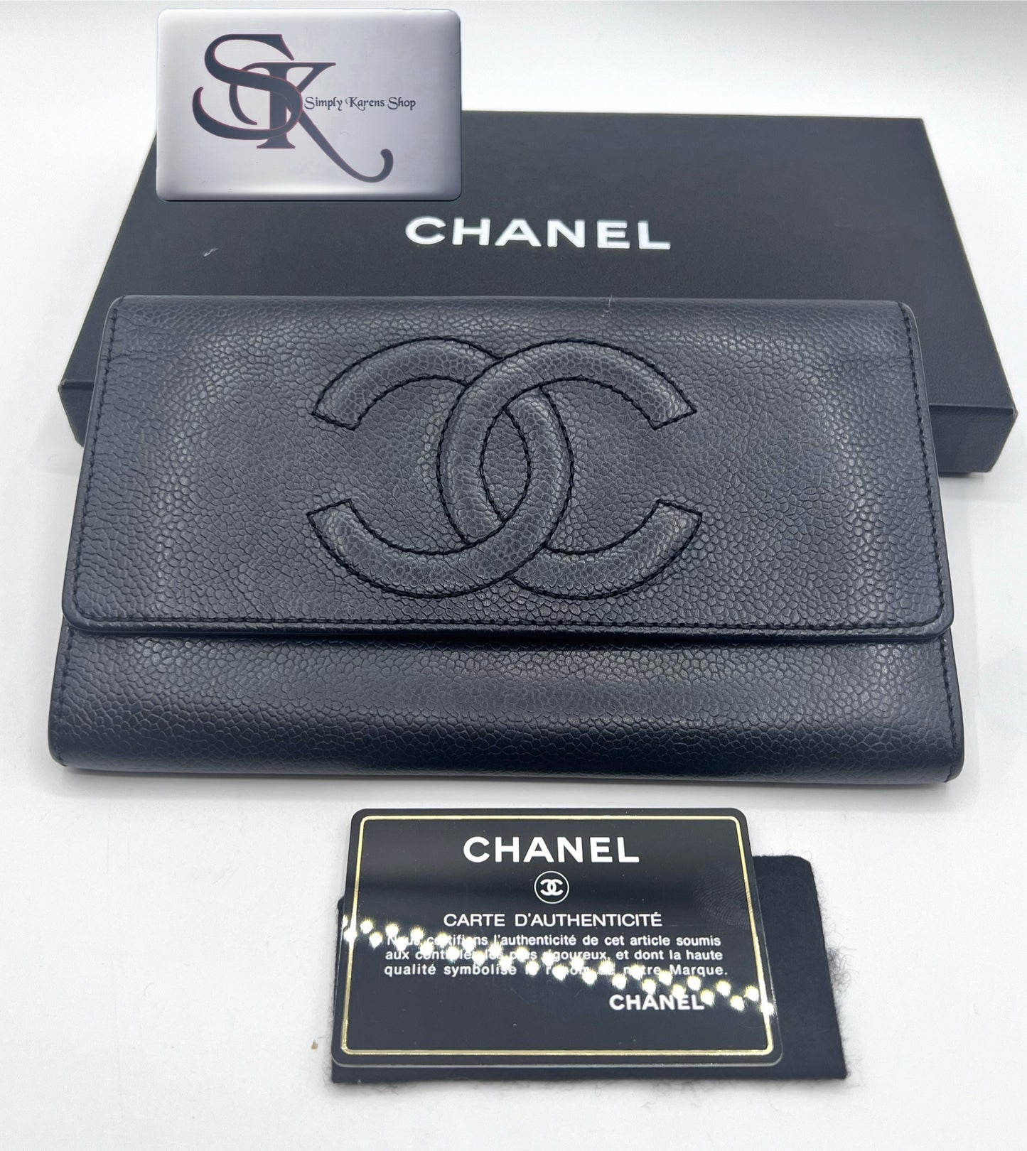 Chanel Caviar Jumbo CC Flap Black Long Wallet (🇵🇭P20,640)
