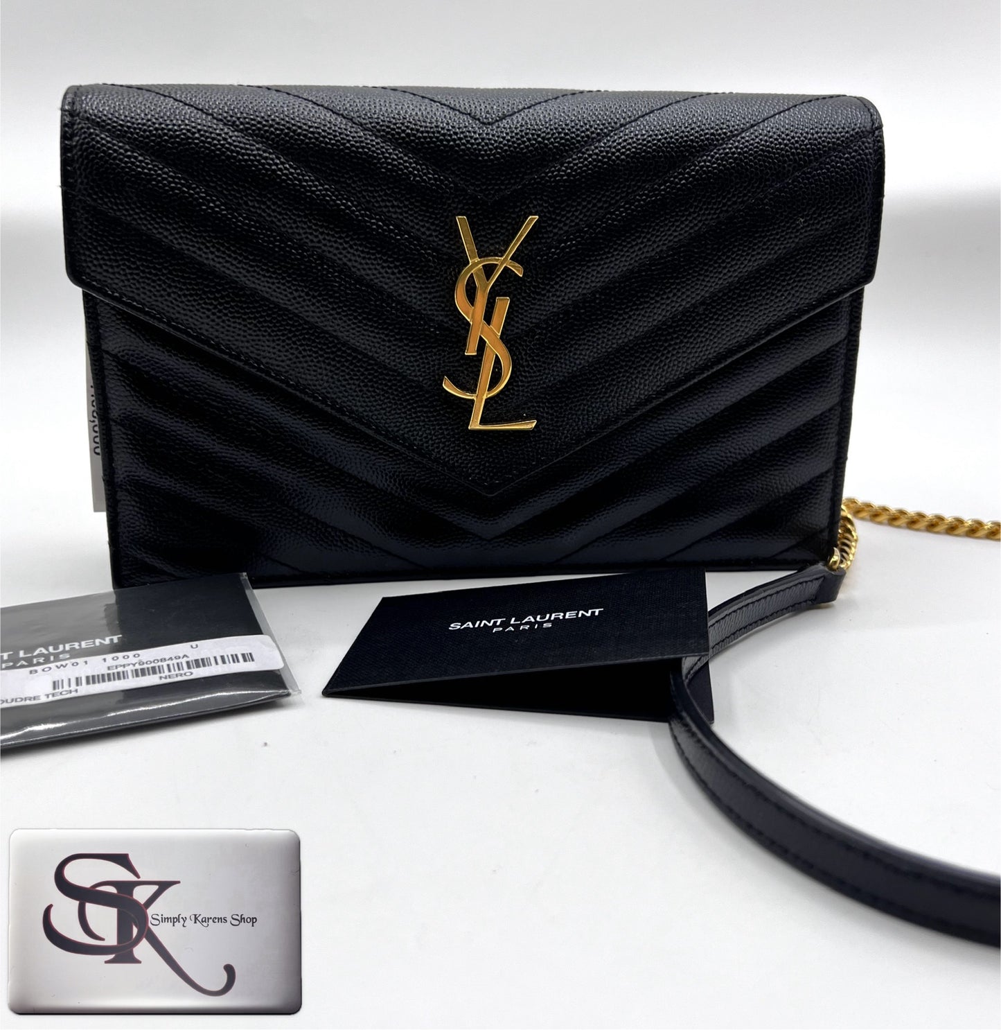 Yves Saint Laurent Cassandre Envelope wallet on chain S19 X13 Cm (🇵🇭P72,240)