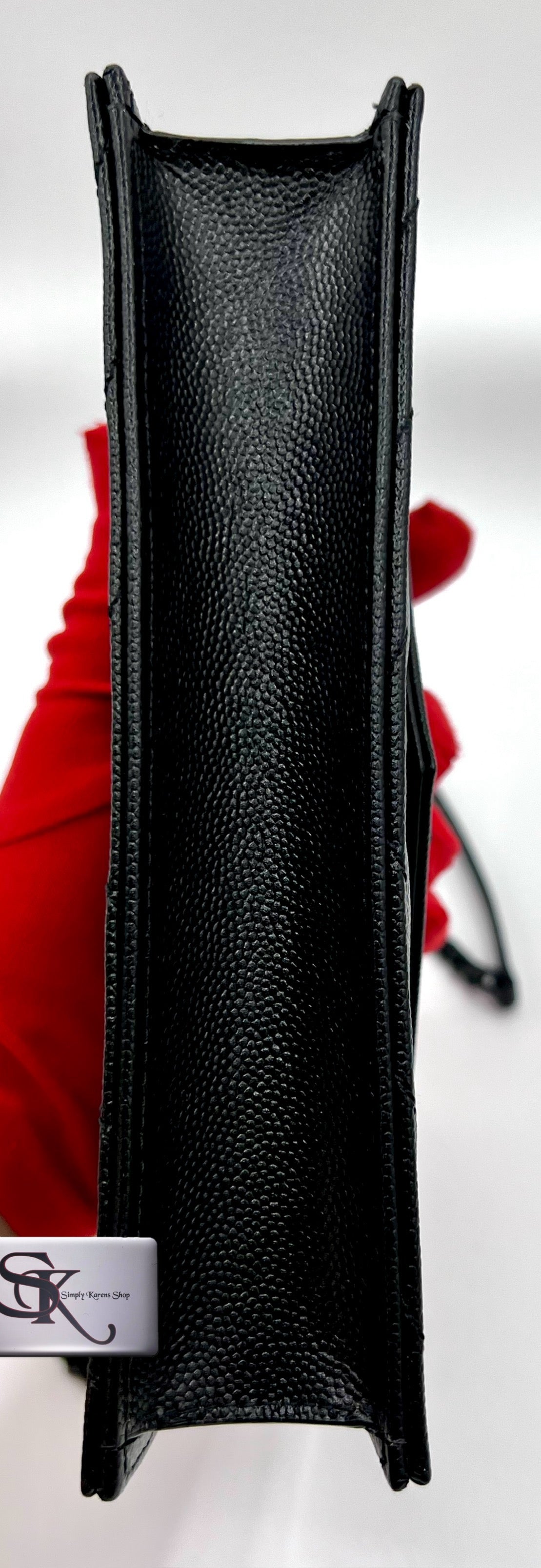 Ysl Cassandre Envelope Black on Black wallet on chain in grained leather π΅πP75,200π΅π