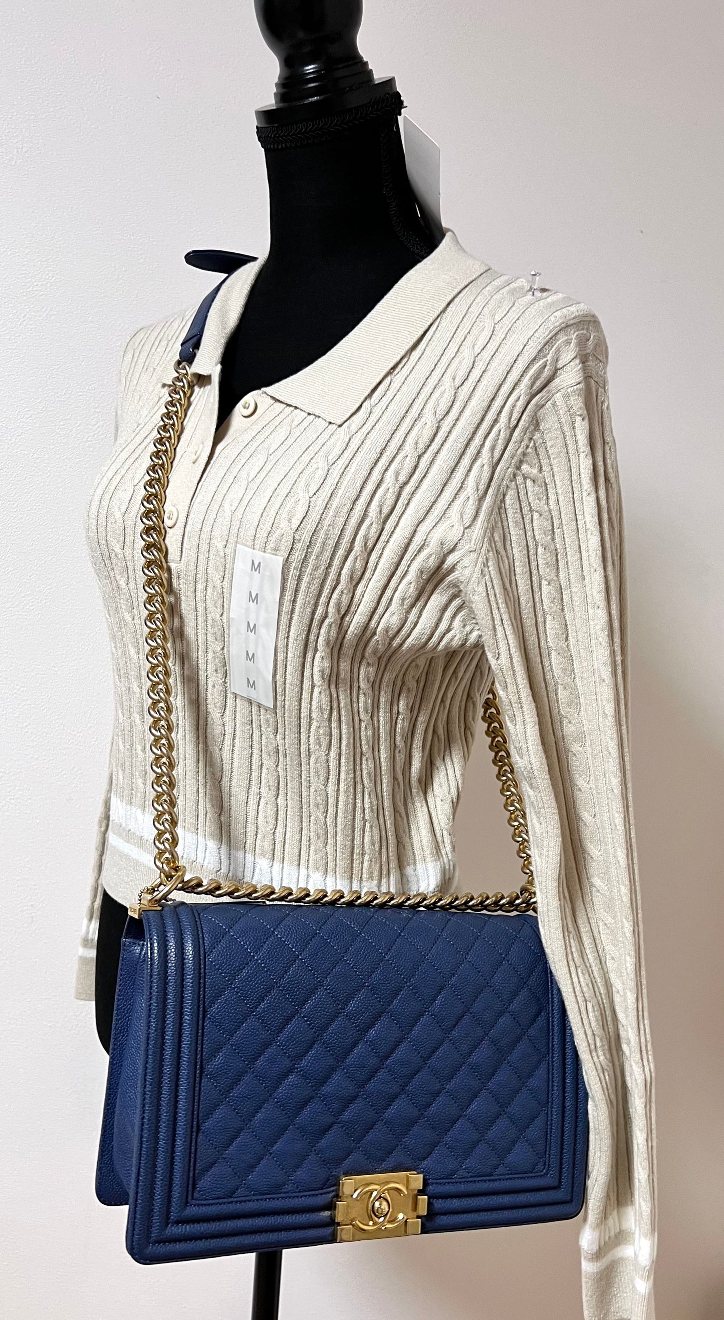 Chanel Caviar Leboy Navy Blue New Medium G.H. (🇵🇭P344,000)