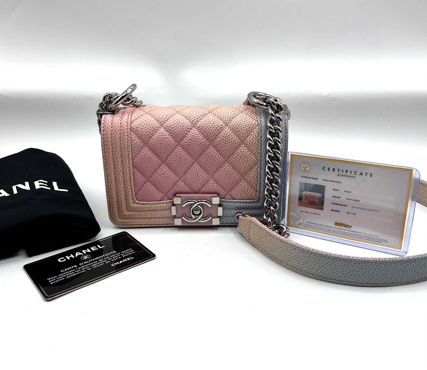 Chanel Leboy mini Rainbow Caviar Skin Flap chain Bag