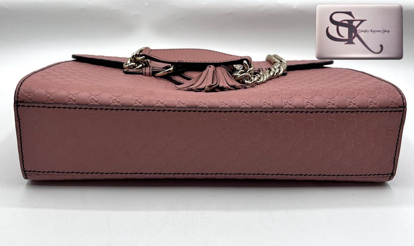 Gucci Guccissima Horsebit Emily Shoulder Bag MM Blush Pink (🇵🇭P42,140)