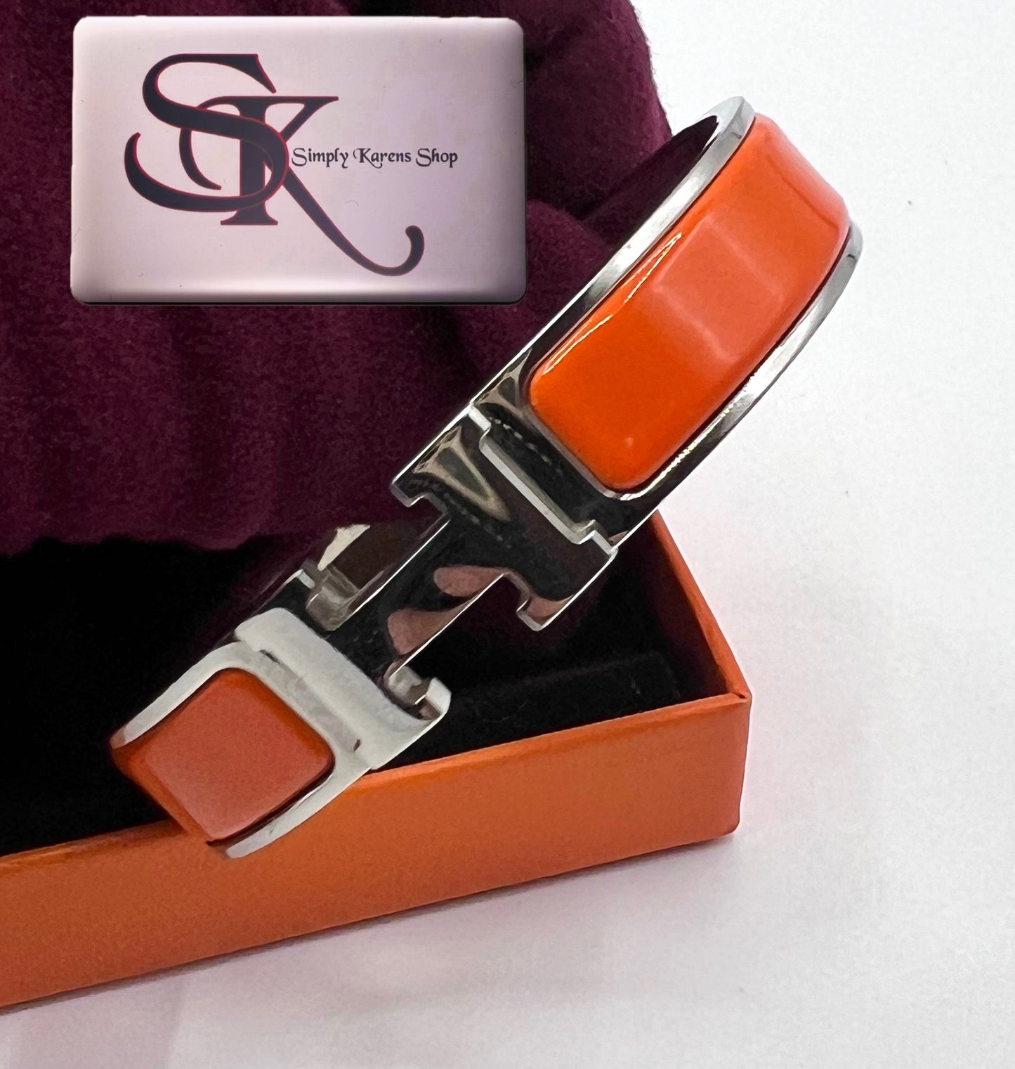 Hermes Clic clac Bangle Orange Enamel Palladium (🇵🇭P29,240)