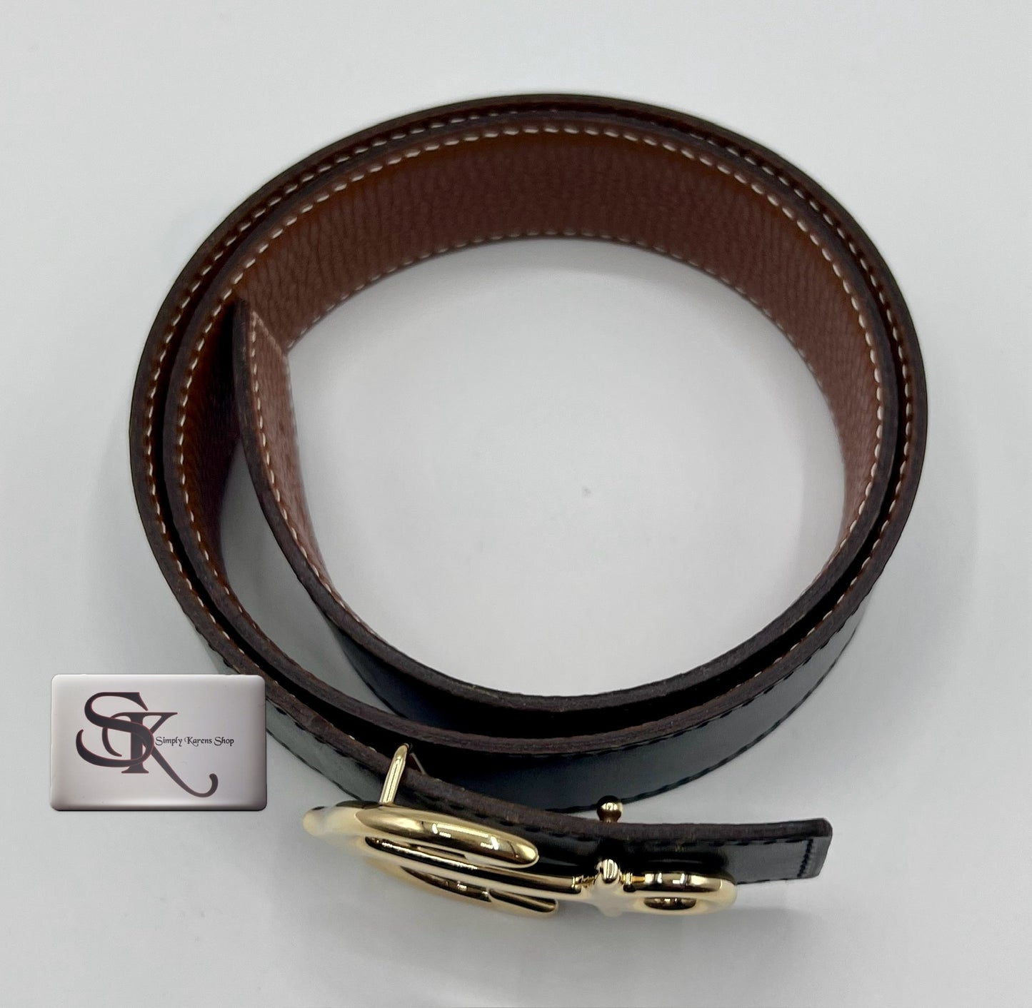 HERMES CARGO BUCKLE & RIVERSABLE LEATHER BELT SIZE70 (69~72cm)
