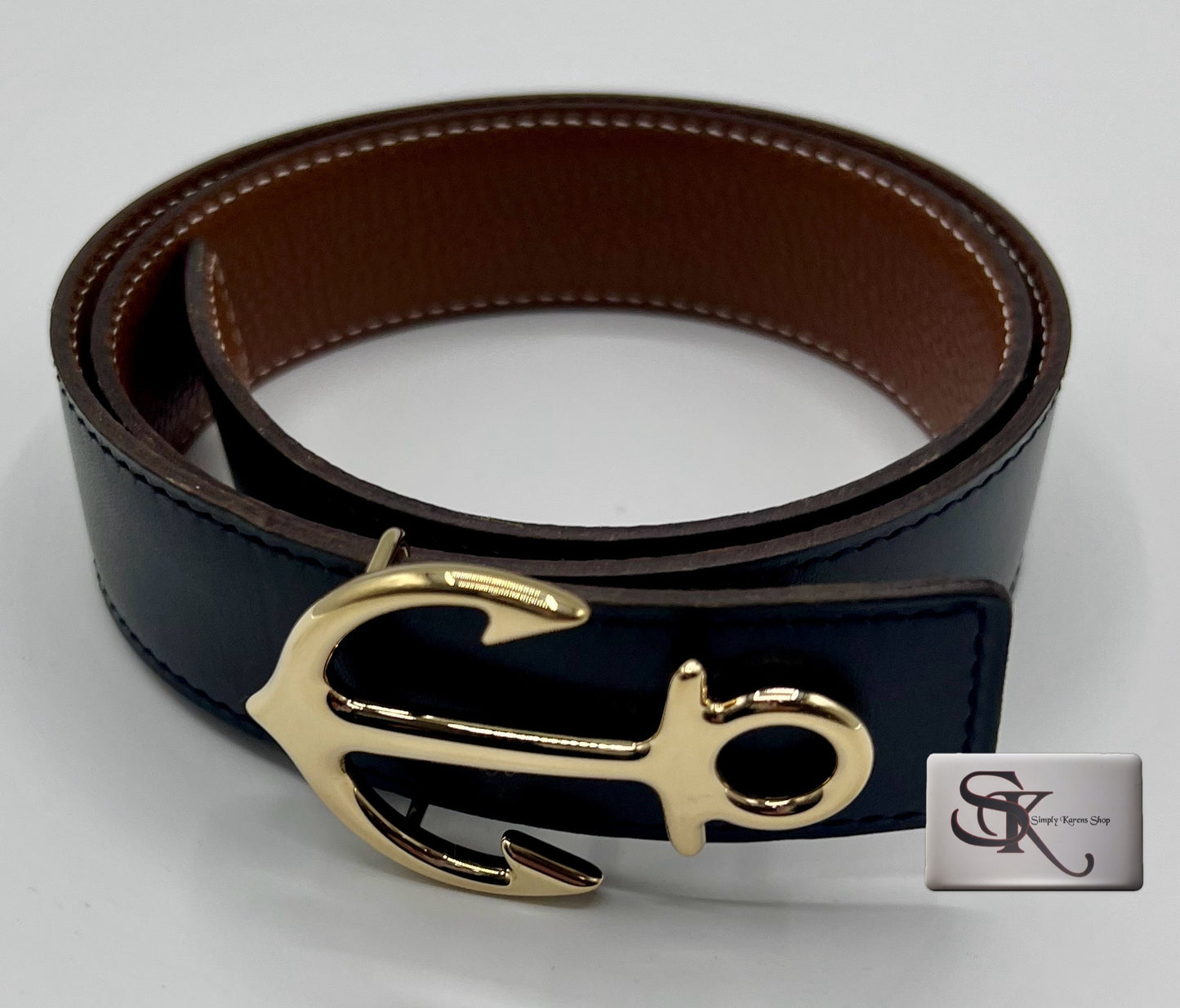 HERMES CARGO BUCKLE & RIVERSABLE LEATHER BELT SIZE70 (69~72cm)