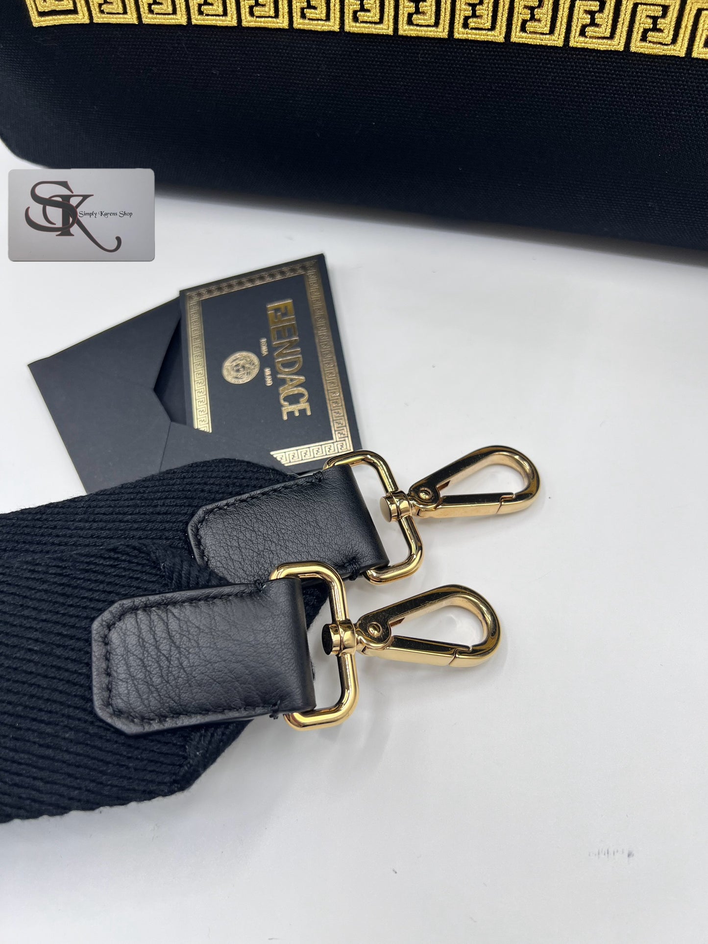 FENDI X VERSACE CANVAS FENDACE LOGO SHOPPING 2 WAY BAG