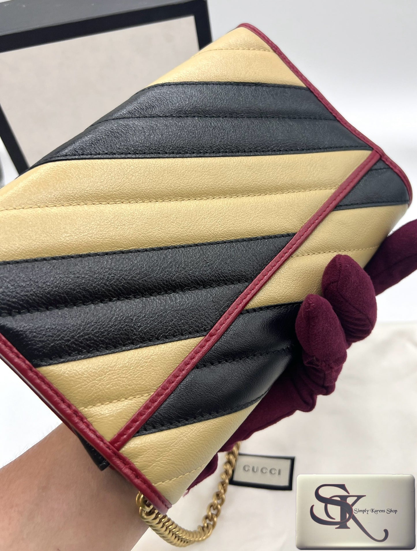 Gucci Two tone GG Marmont Wallet On Chain π΅πP44,000π΅π