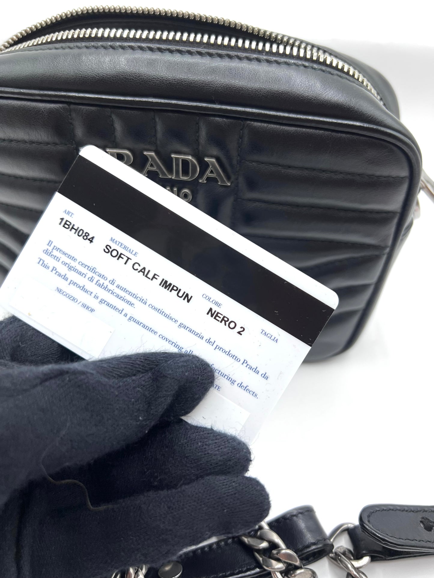 Prada Black Diagram Camera Chain Strap Cross body
