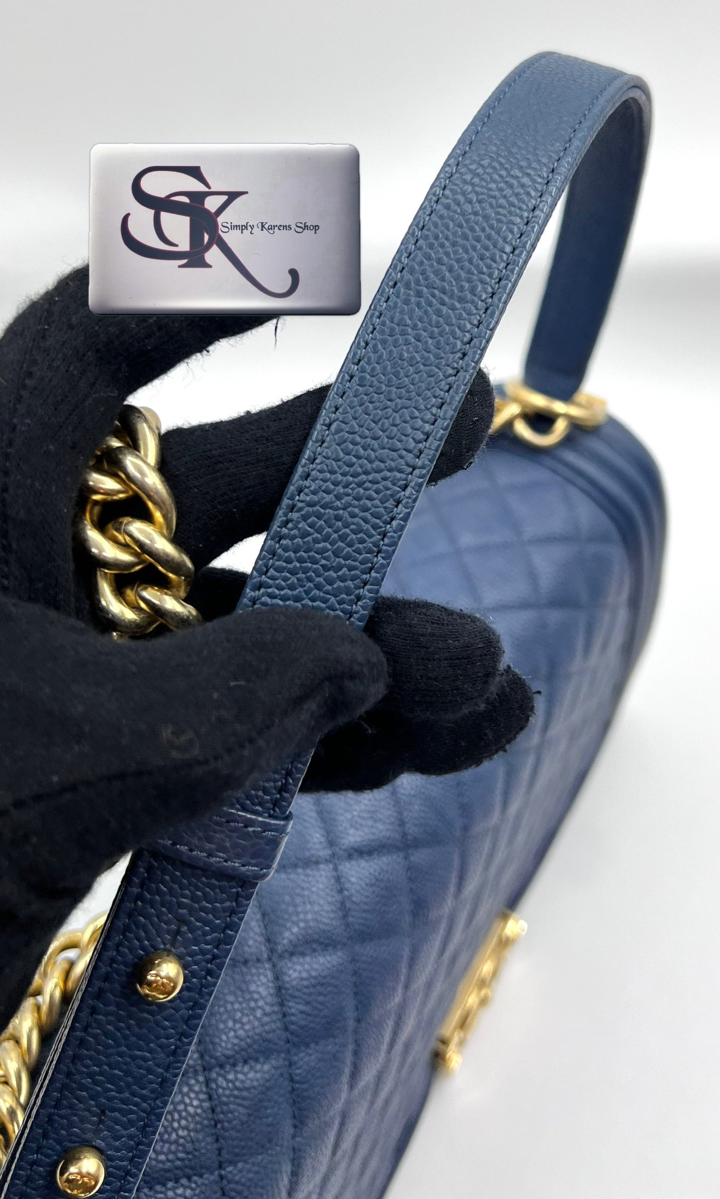 Chanel Caviar Leboy Navy Blue New Medium G.H. (🇵🇭P344,000)