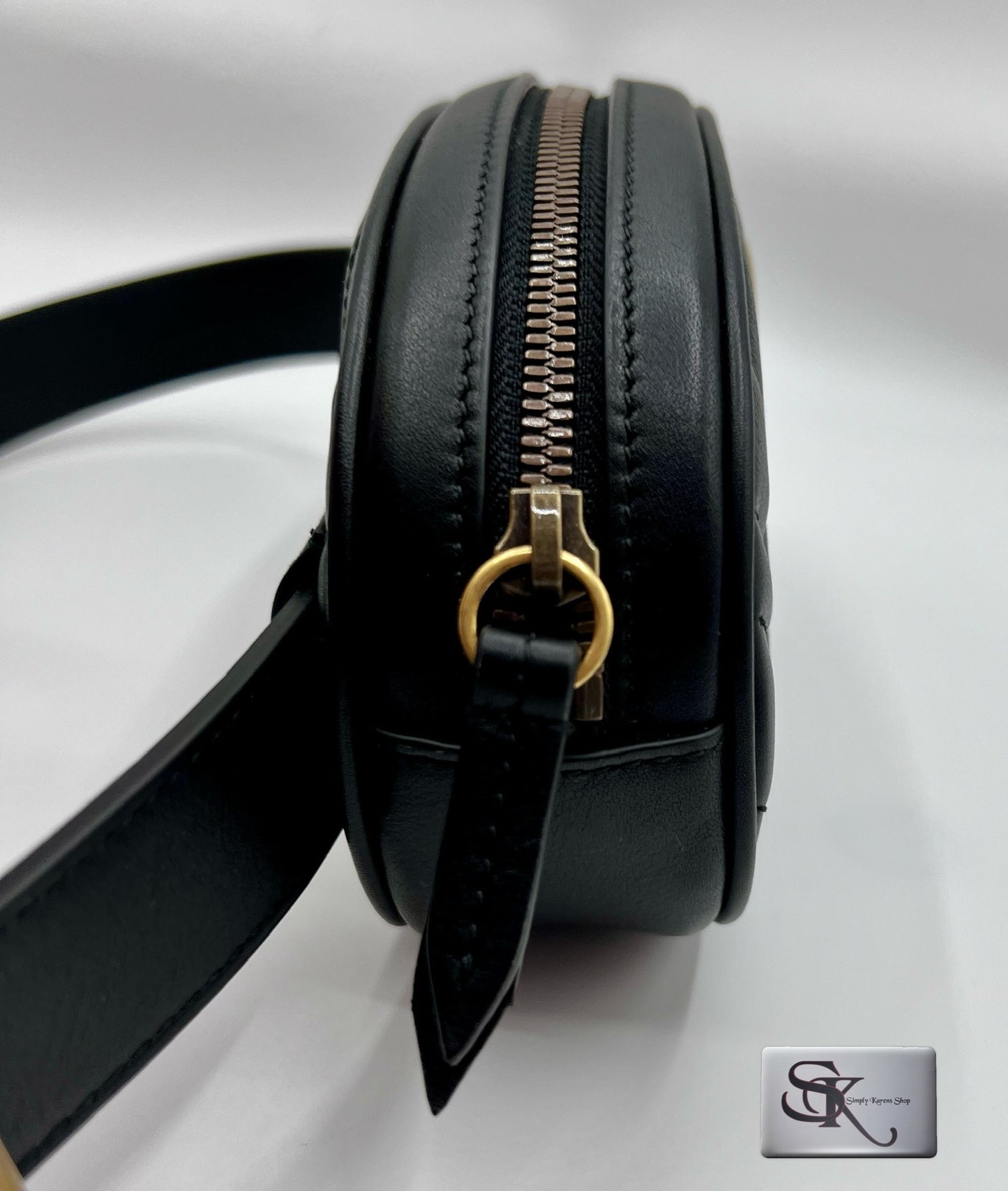 GUCCI MARMONT BLACK LEATHER BELT BAG SIZE 72 ~ 92 CM π΅πP32,200π΅π
