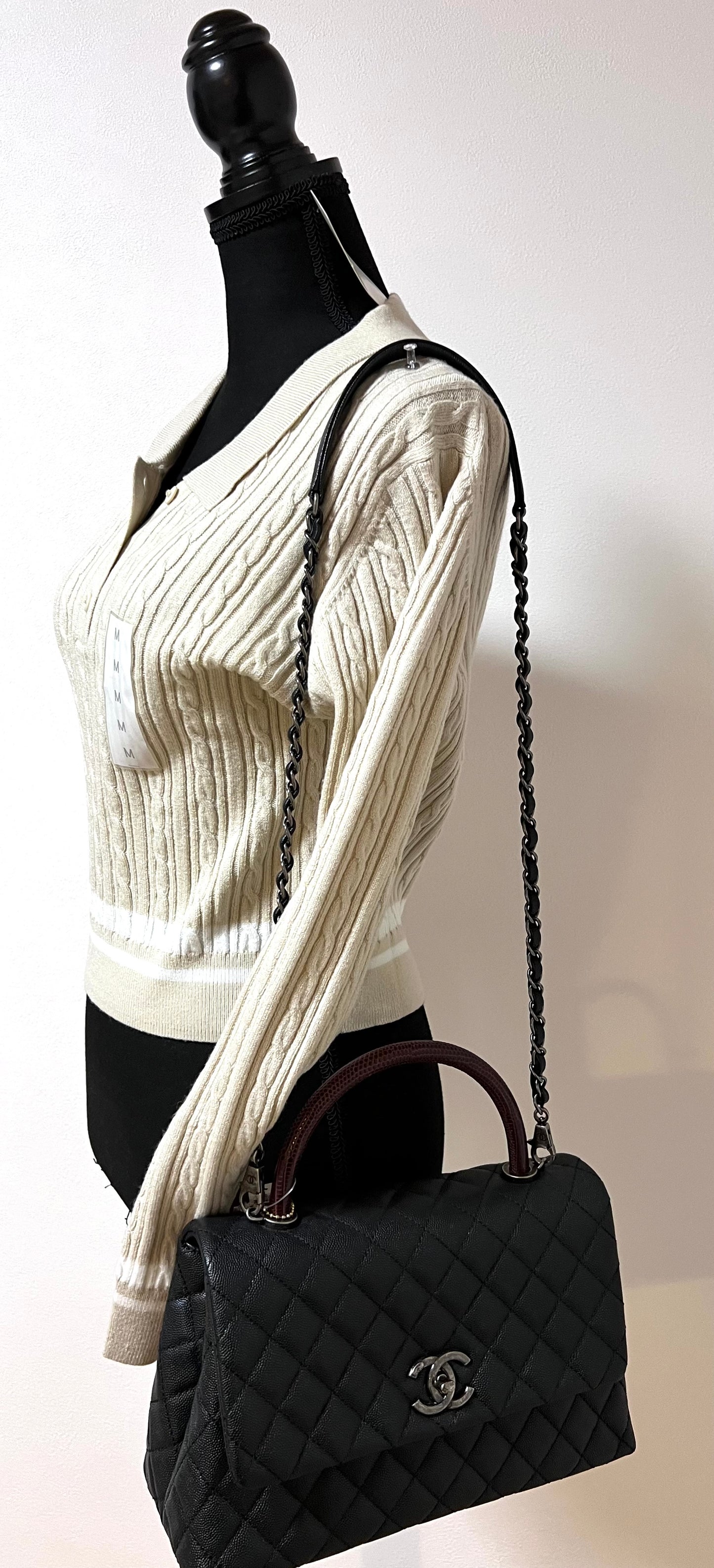 Chanel Caviar Coco python handle Matlase 2 way Bag series 23 mm size (π΅πP361,200)
