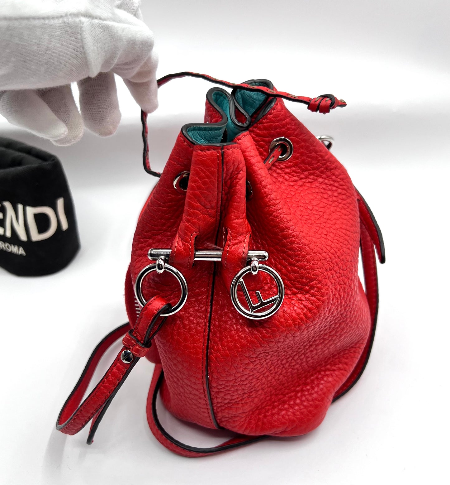 Fendi Mini Mon Tresor Bucket leather 2 way Bag