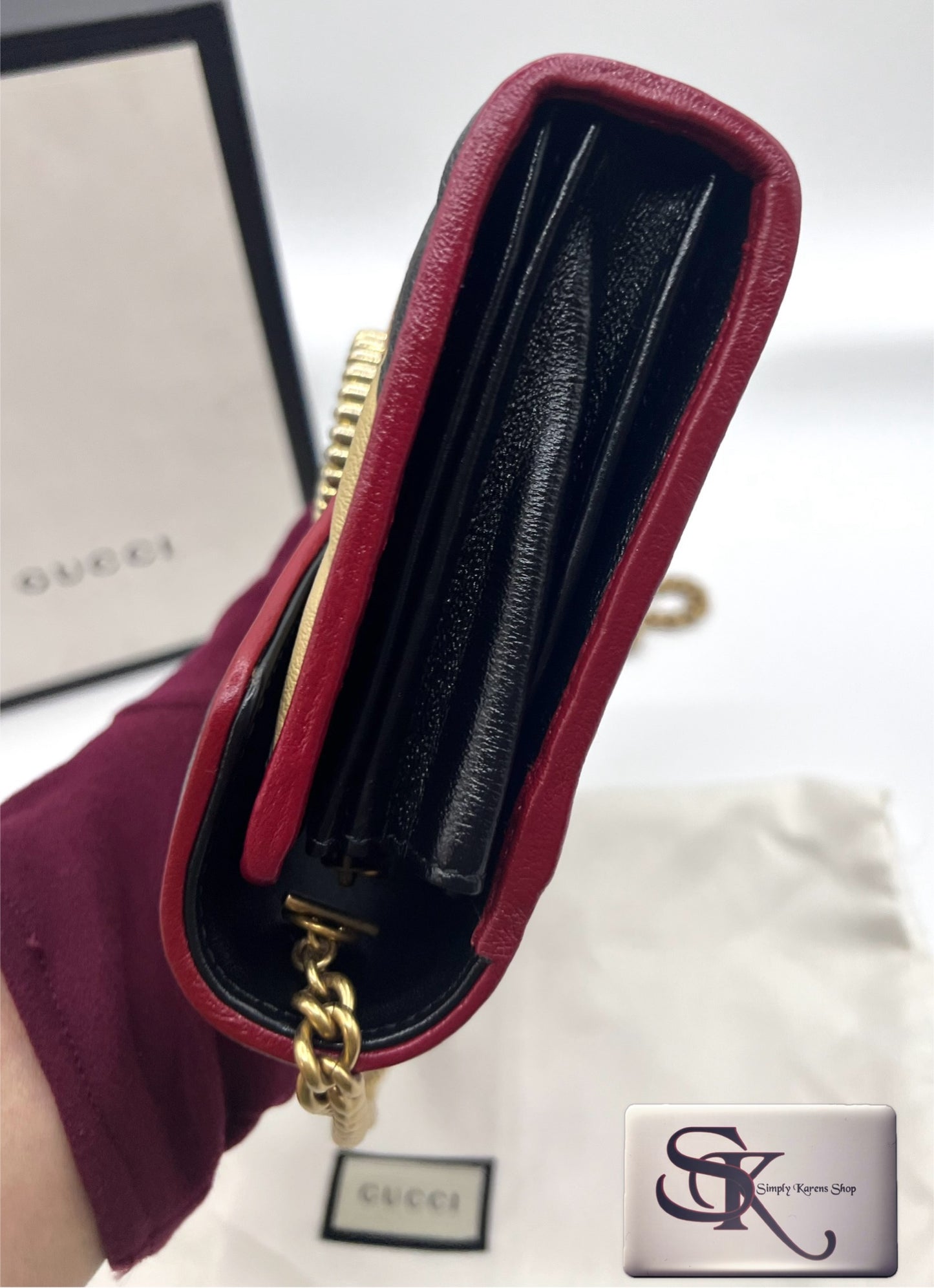 Gucci Two tone GG Marmont Wallet On Chain π΅πP44,000π΅π