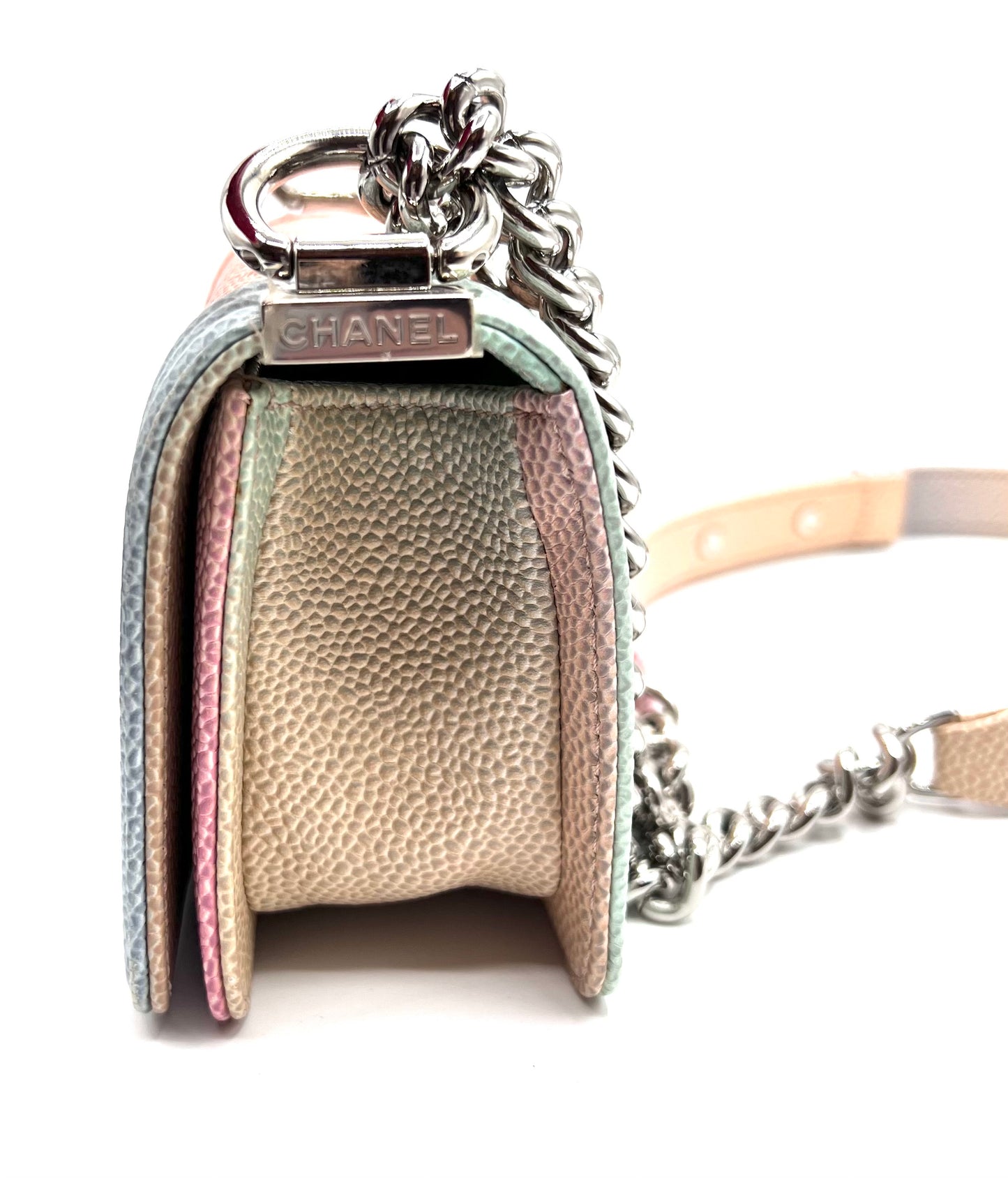 Chanel Leboy mini Rainbow Caviar Skin Flap chain Bag