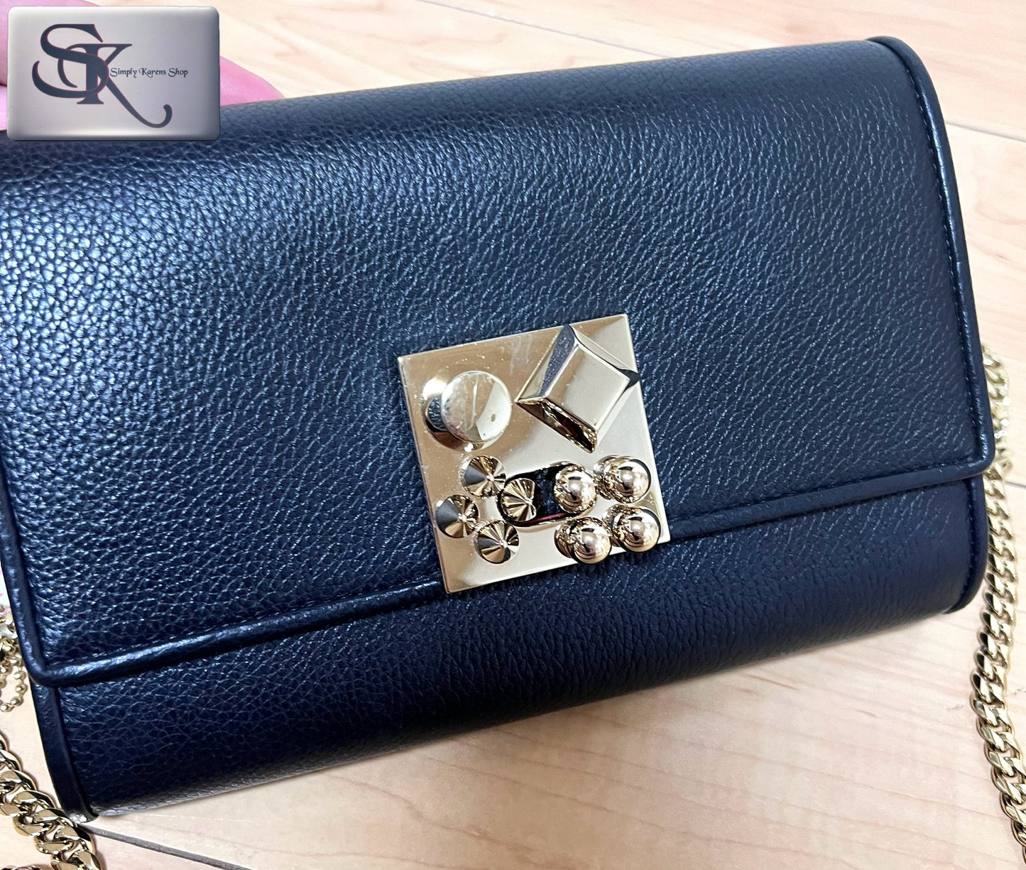 Christian Louboutin Carasky Empire Calfskin Leather clutch shoulder Crossbody Bag π΅πP37,600π΅π