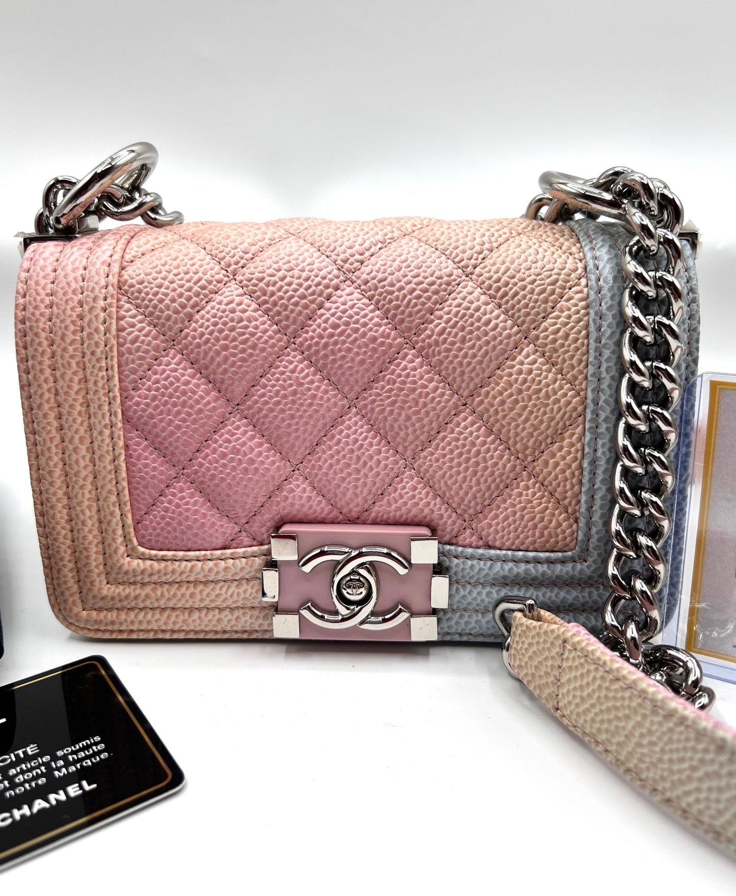 Chanel Leboy mini Rainbow Caviar Skin Flap chain Bag