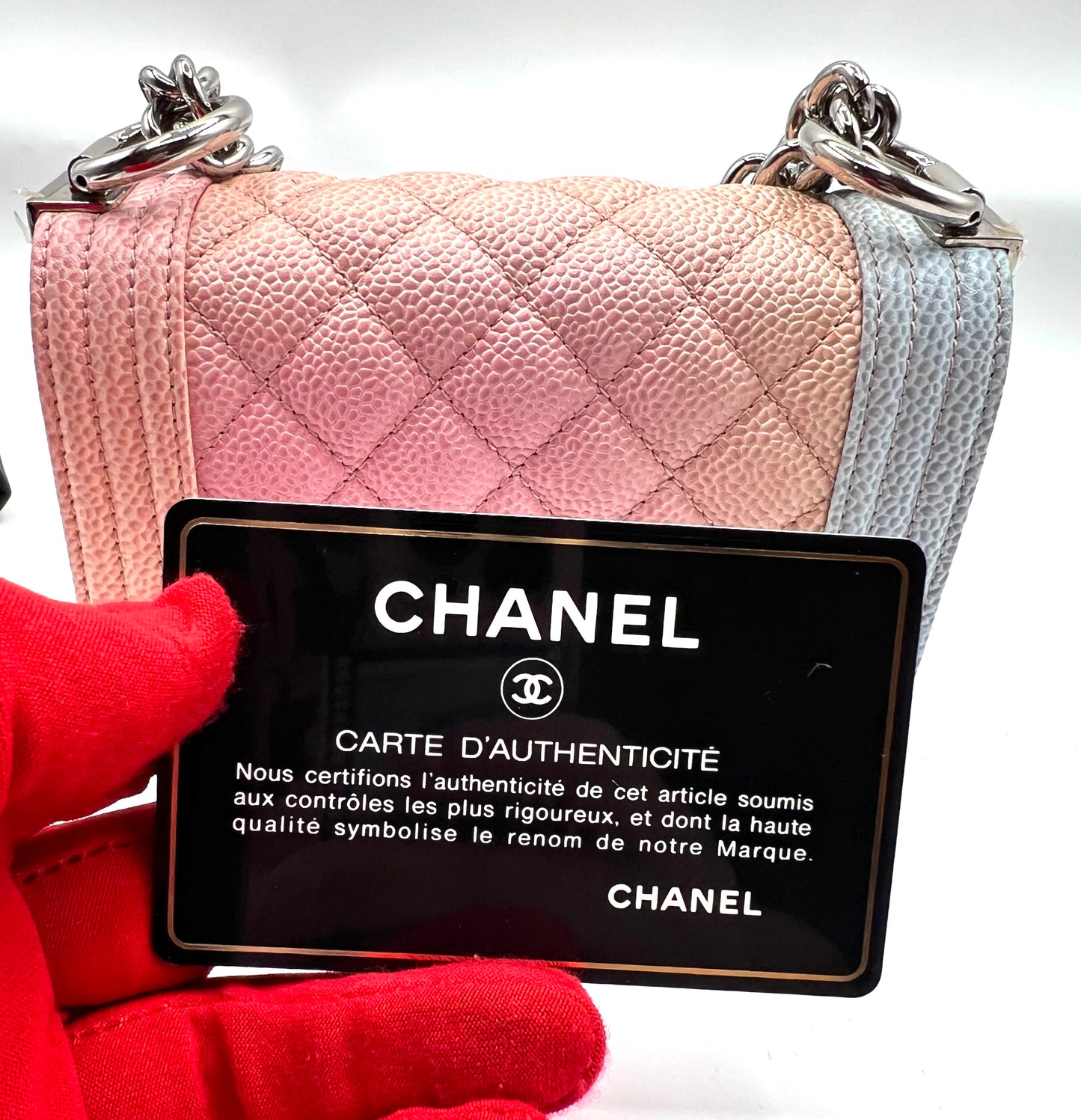 Chanel Leboy mini Rainbow Caviar Skin Flap chain Bag