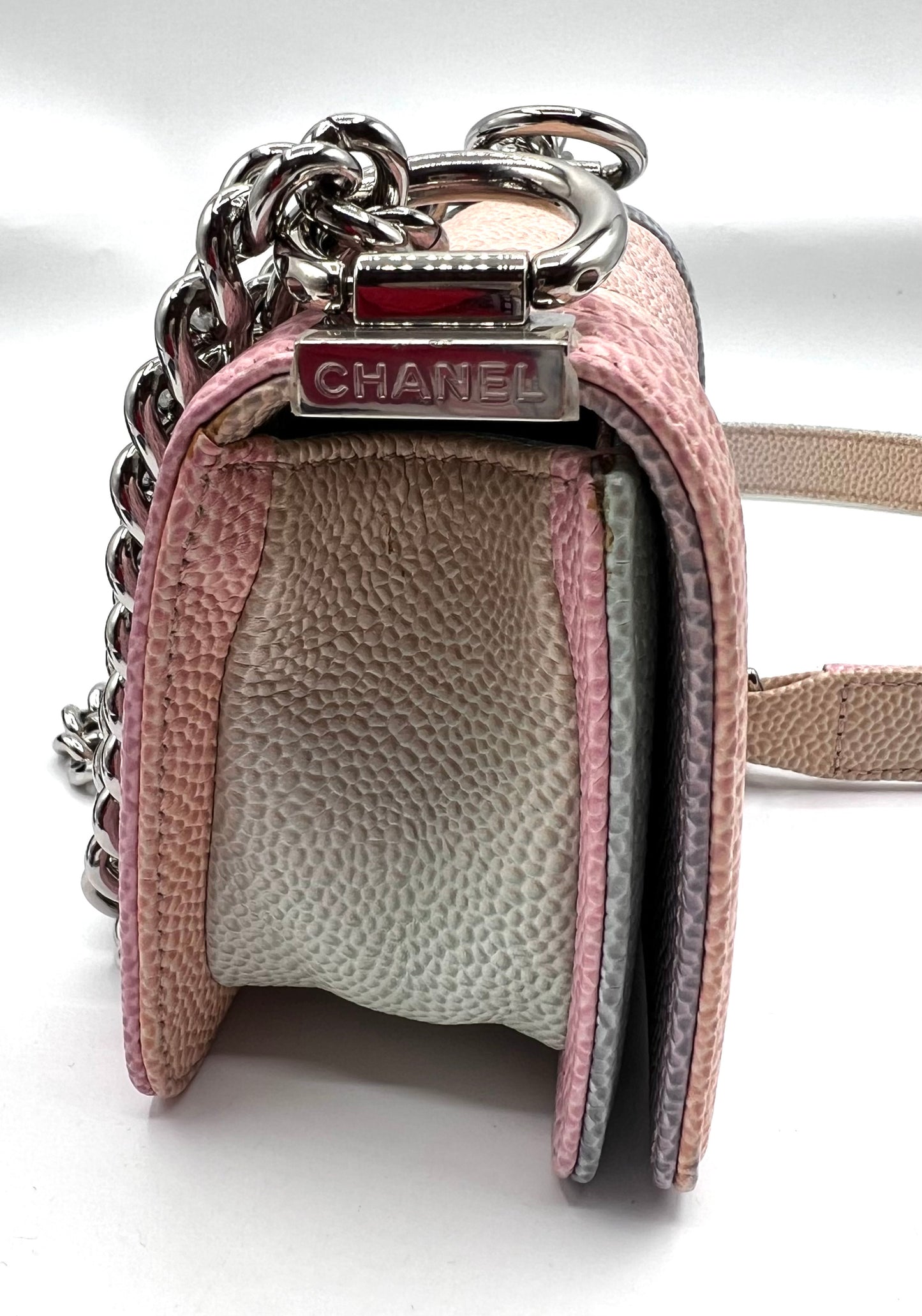 Chanel Leboy mini Rainbow Caviar Skin Flap chain Bag