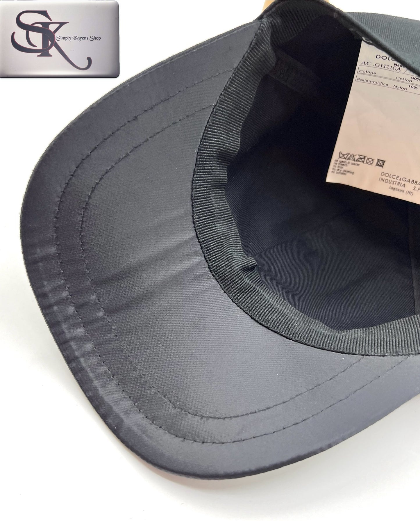 Dolce & Gabbana Black Baseball Cap size 58 ๐ต๐ญP10320๐ต๐ญ